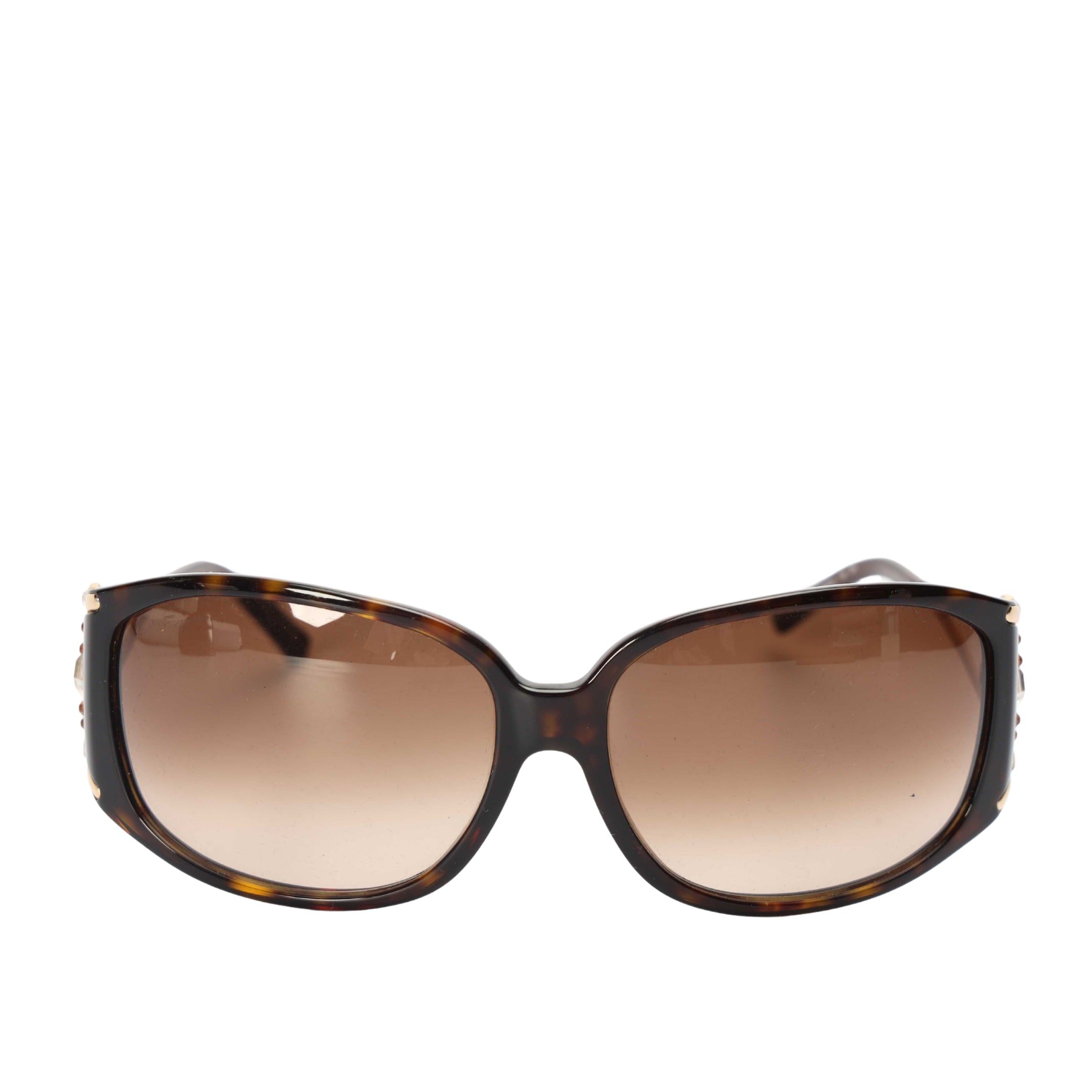 Salvatore Ferragamo Brown Studded Sunglasses