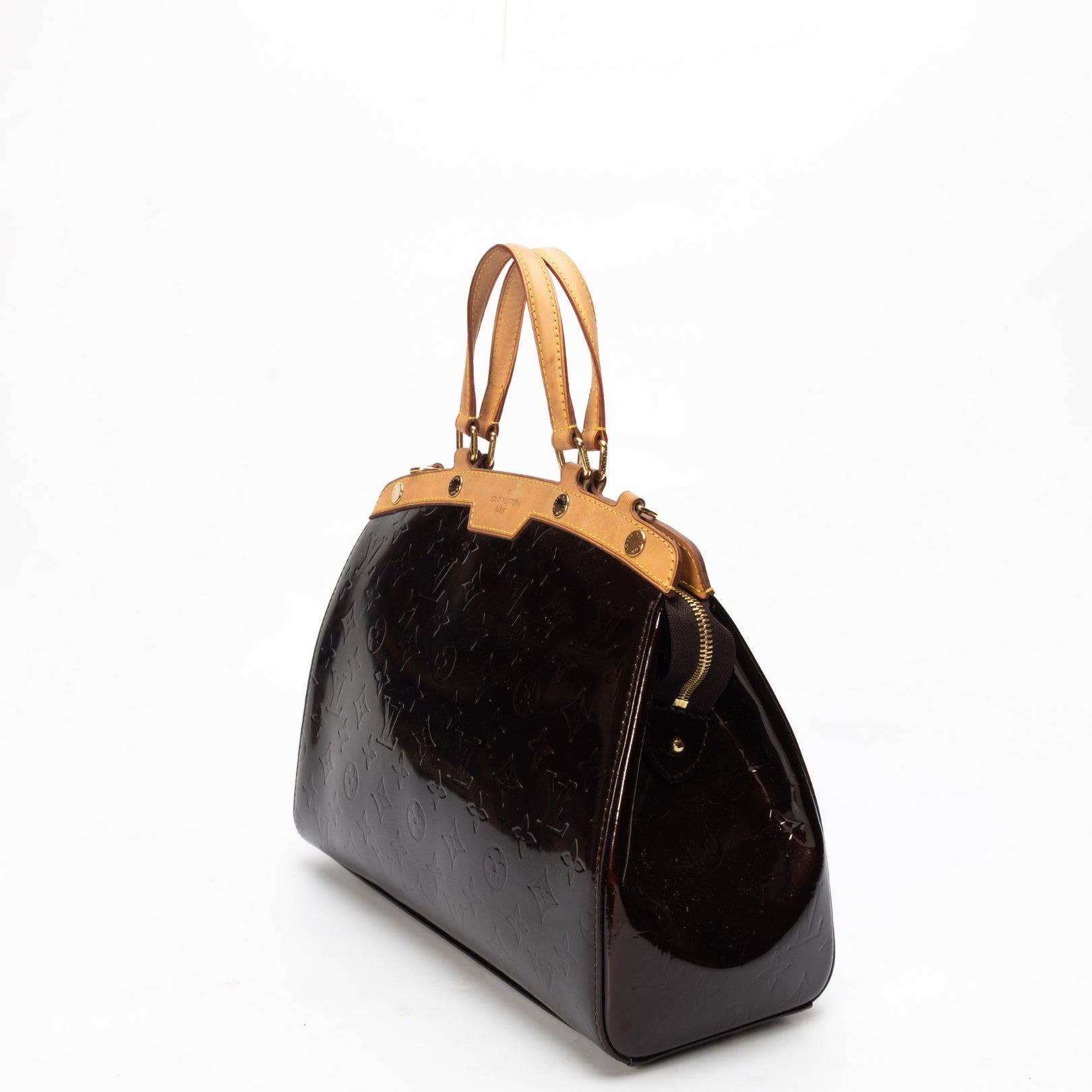 Louis Vuitton Maroon Amarante Monogram Vernis Brea GM Bag