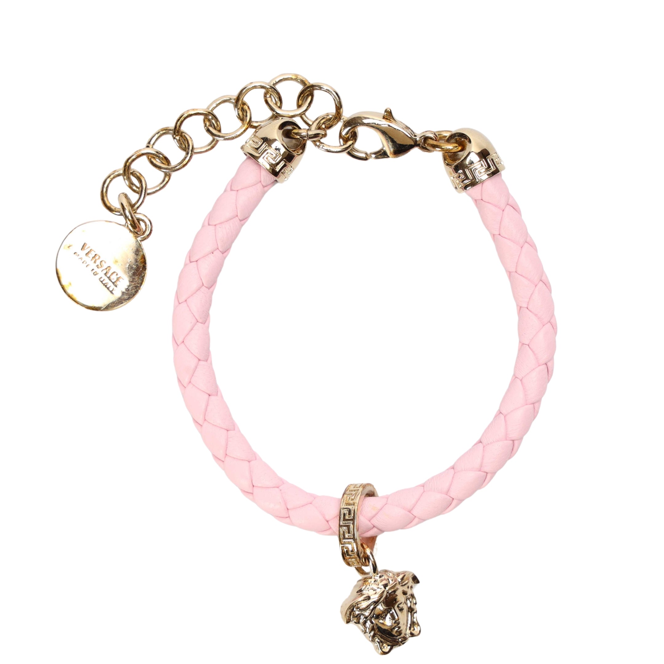 Versace La Medusa Pink Leather Bracelet