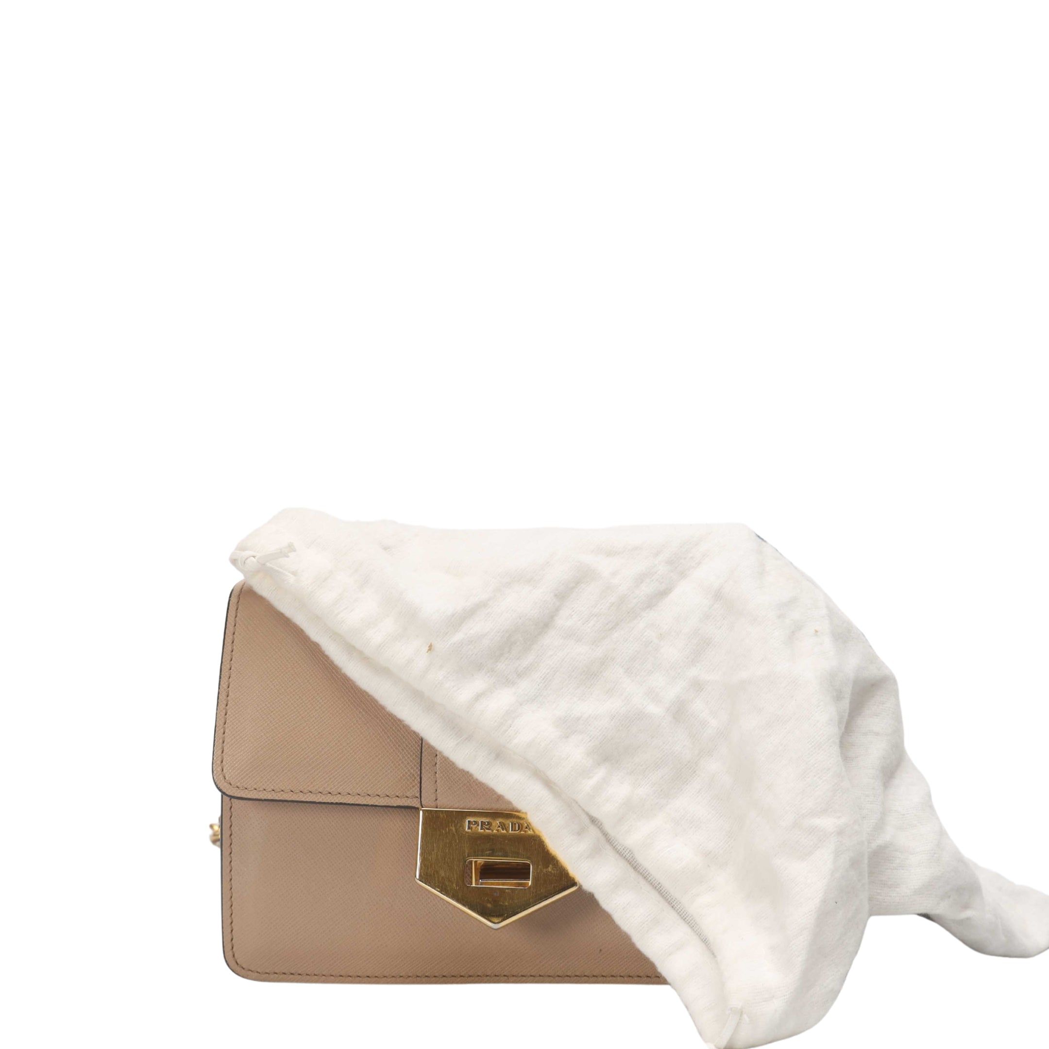 Prada Beige Flap Shoulder Bag