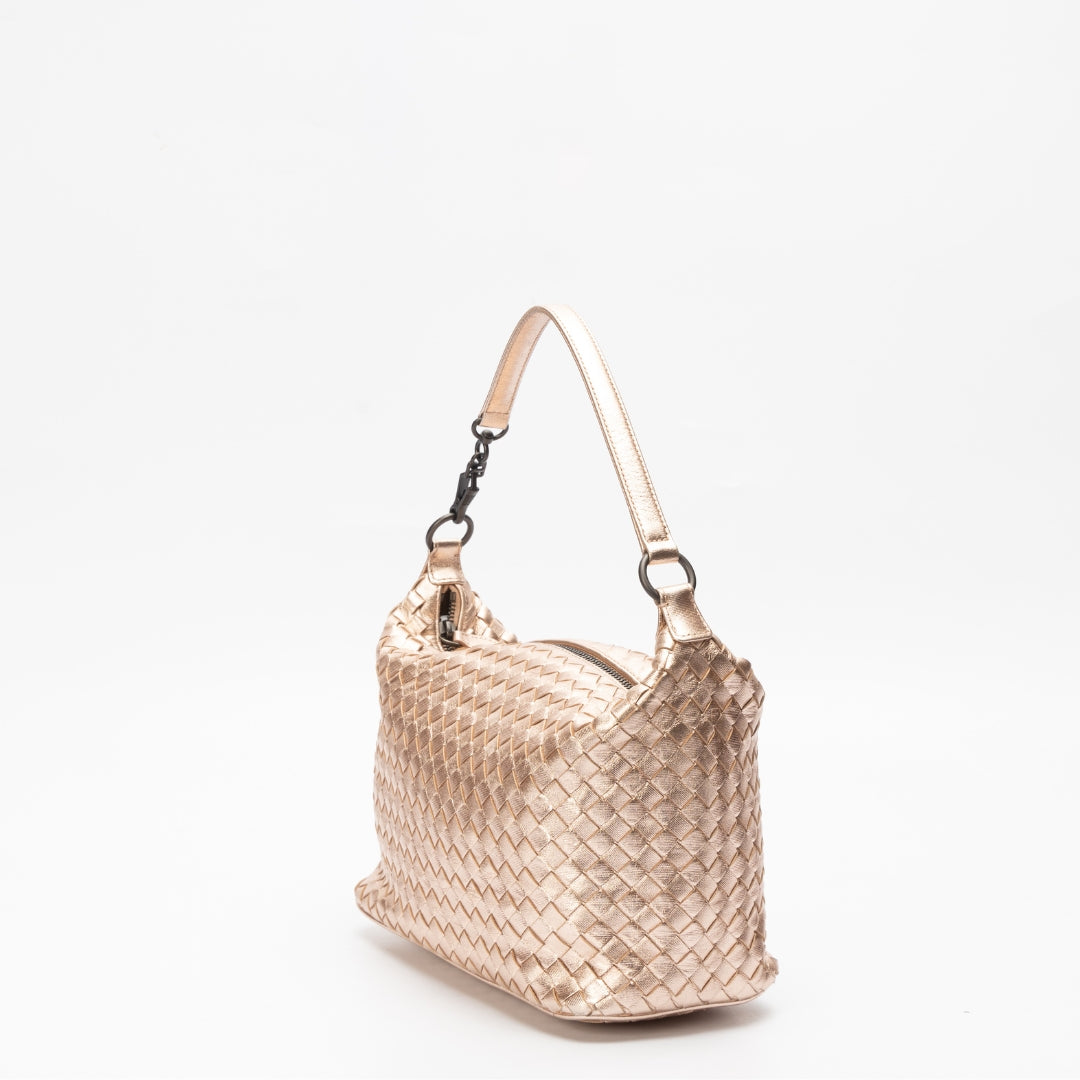 Bottega Veneta Intrecciato Metallic Hobo Bag