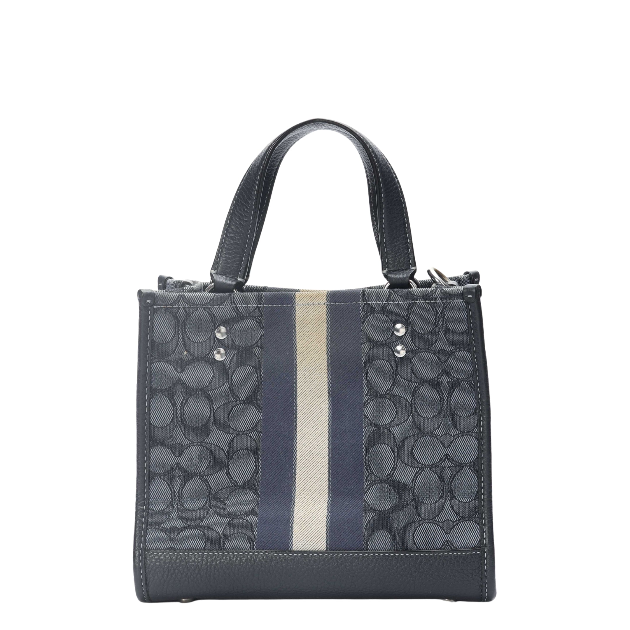 Coach Navy Dempsey Logo Mini Tote
