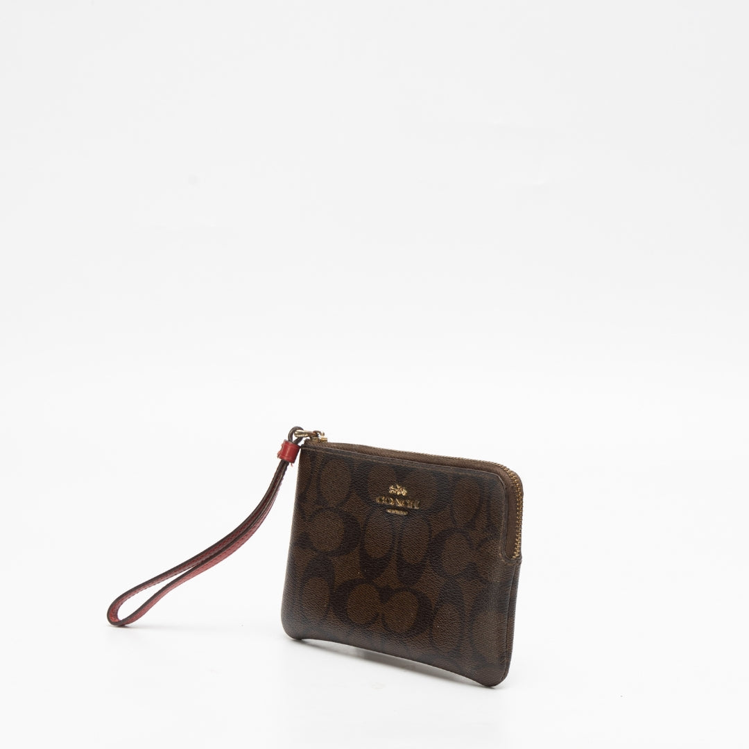 Coach Signature Canvas Wristlet