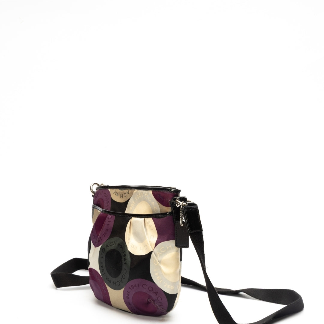 Coach Circle Purple Satin Crossbody