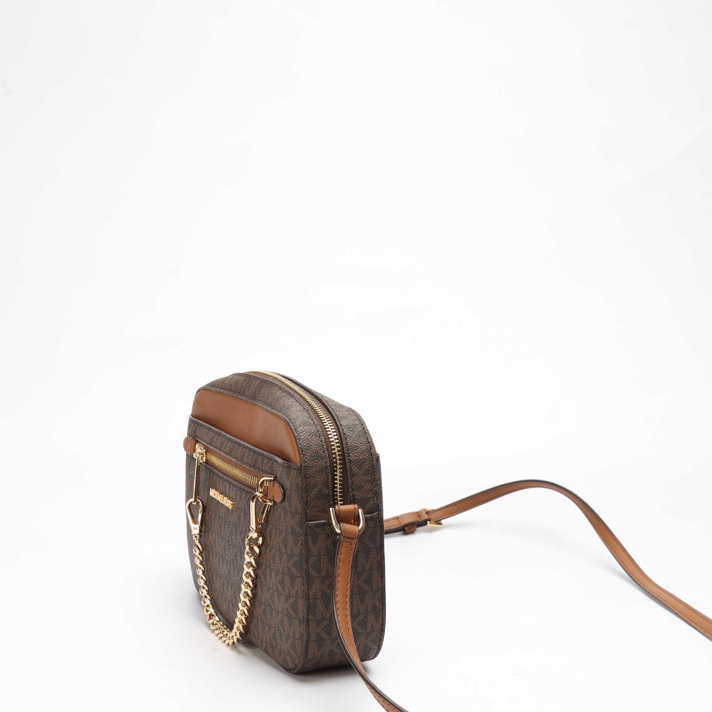 Michael Kors Brown Jet Set Logo Crossbody Bag