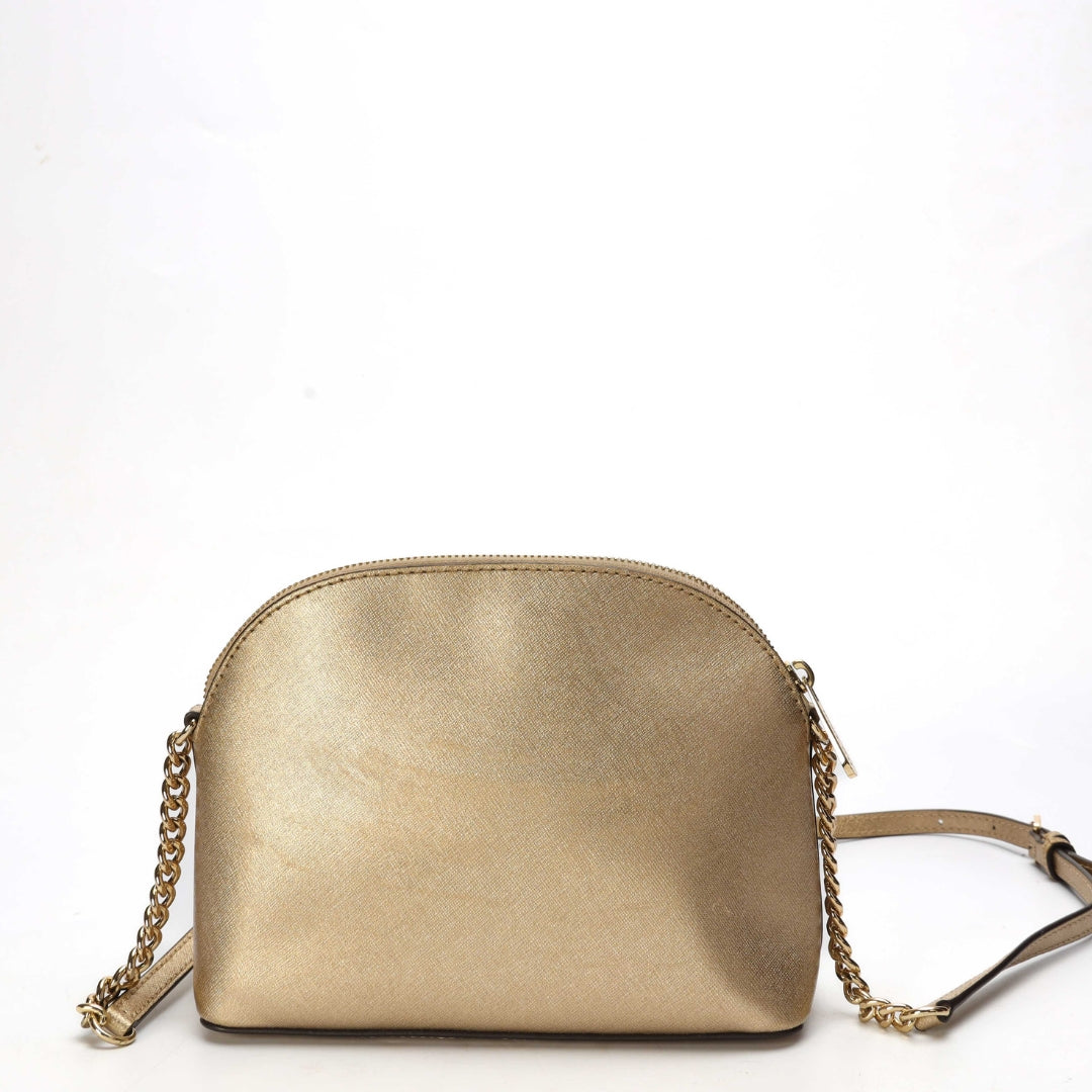 Michael Kors Jet Set Gold Dome Crossbody Bag