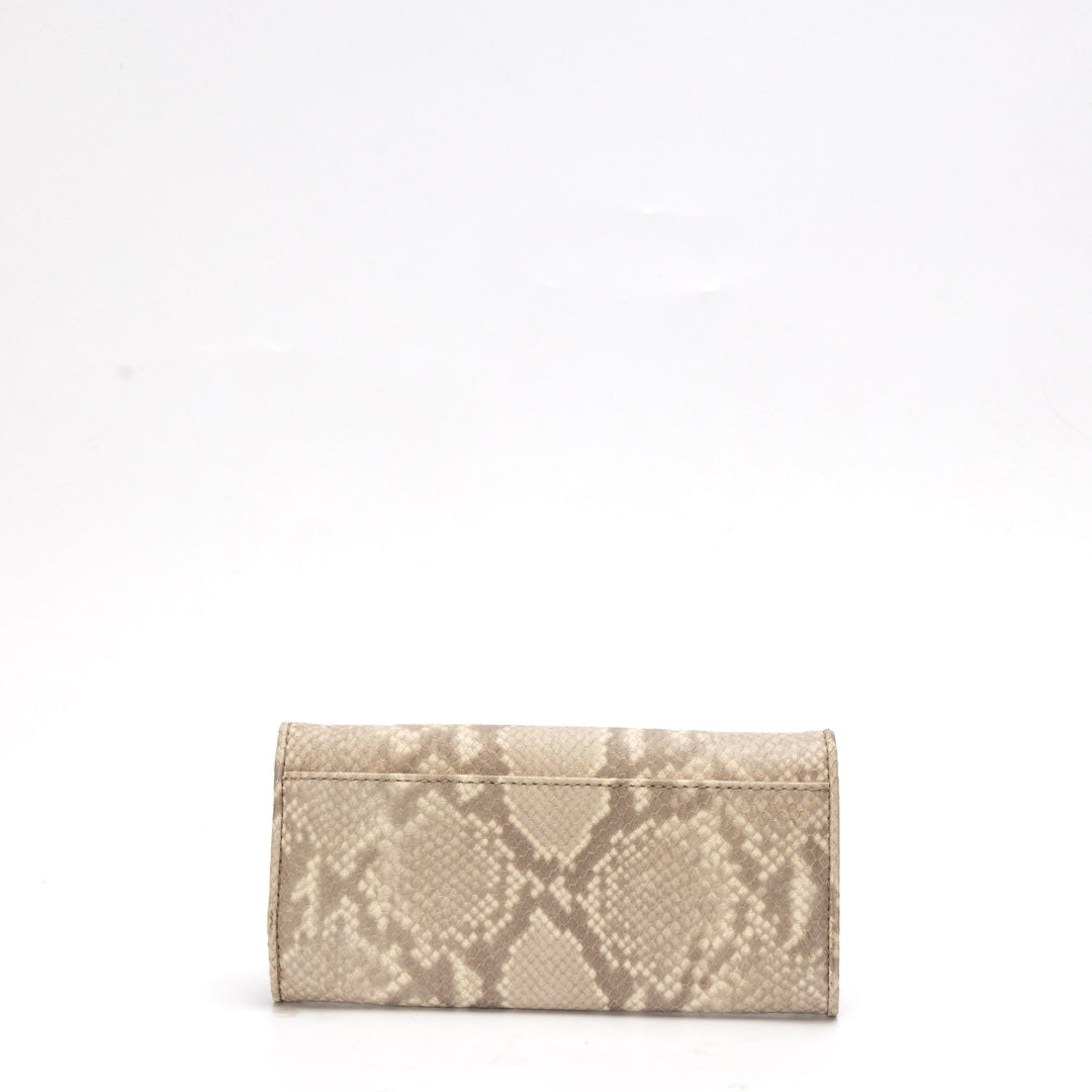 Michael Kors Grey Python Flap Continental Wallet