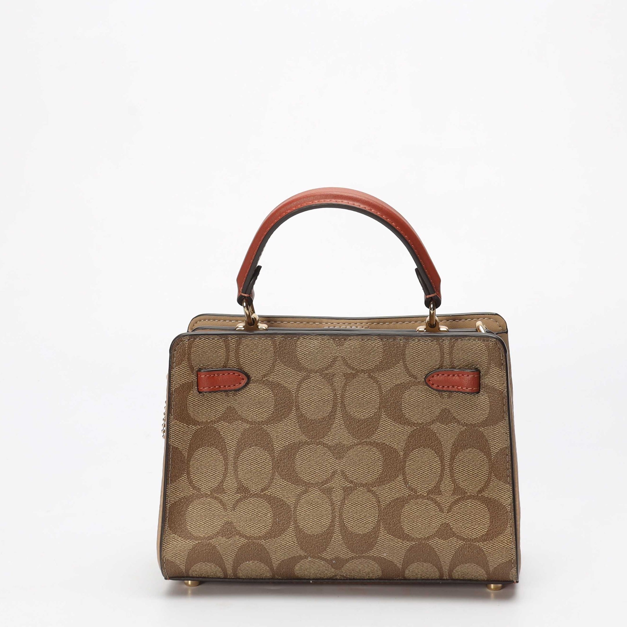 Coach Mini Lane Blocked Signature Canvas Satchel