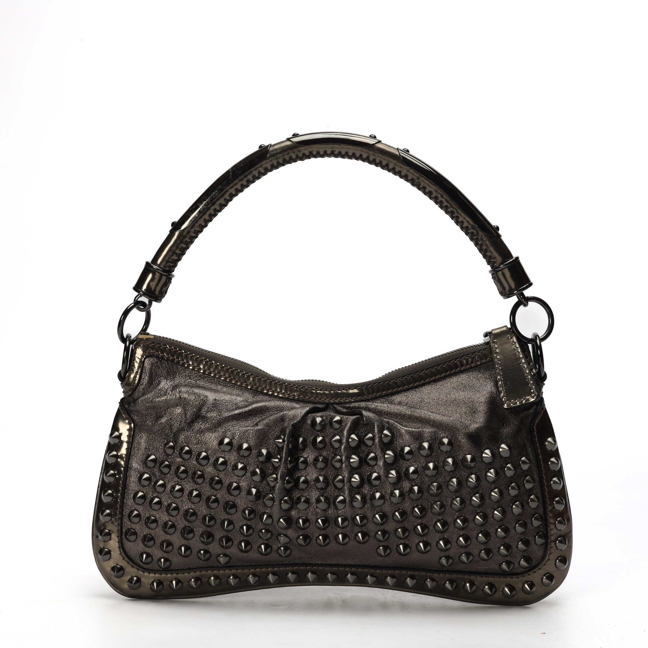 Burberry Charcoal Studded Shoulder Bag