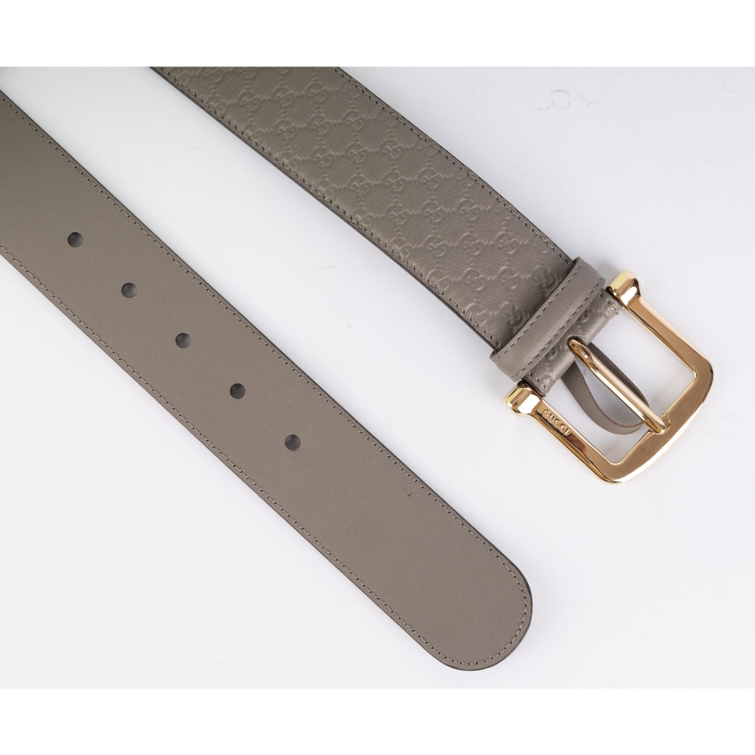 Gucci Micro Guccissima Embossed Leather Buckle Belt