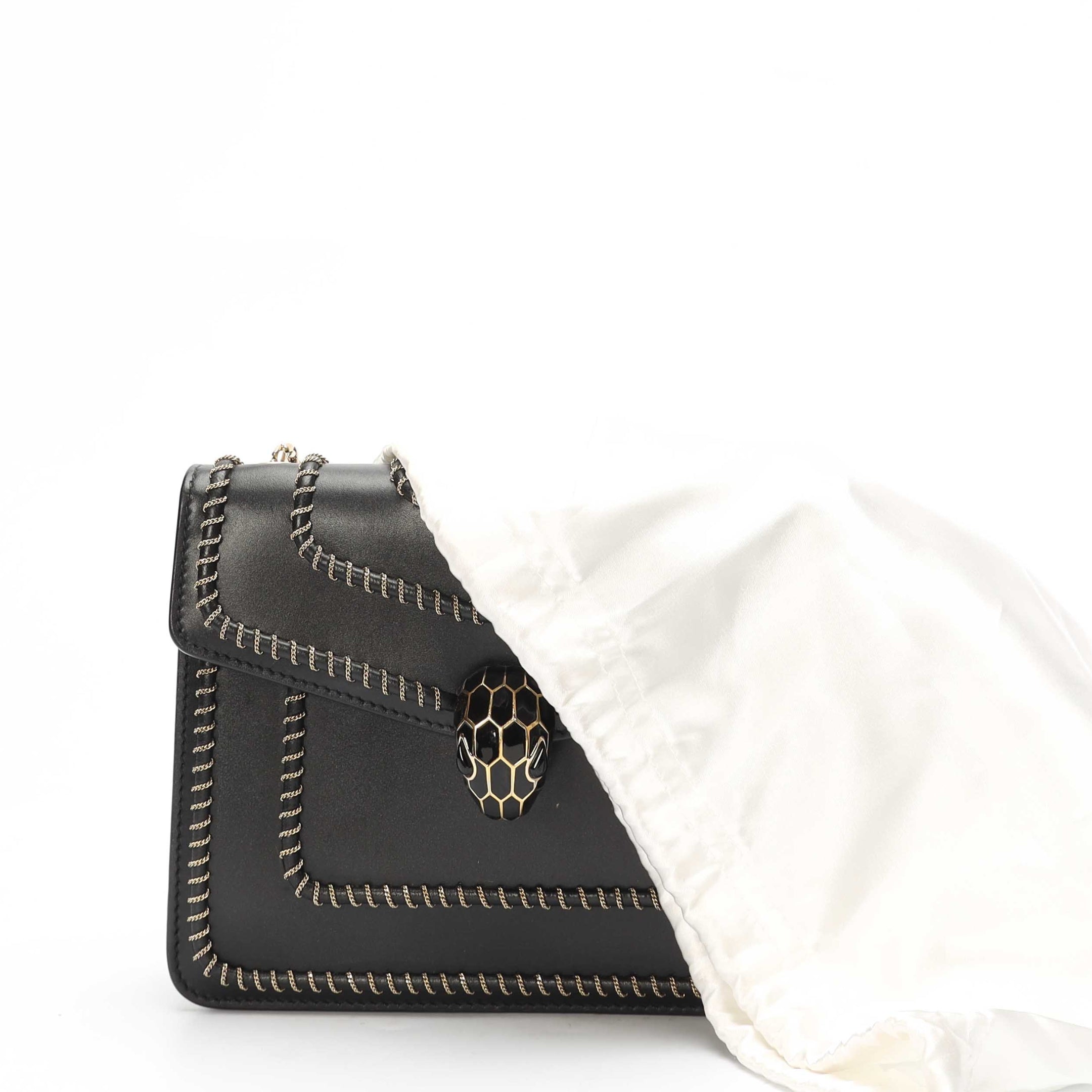 Bvlgari Black Serpenti Blast Flap Bag