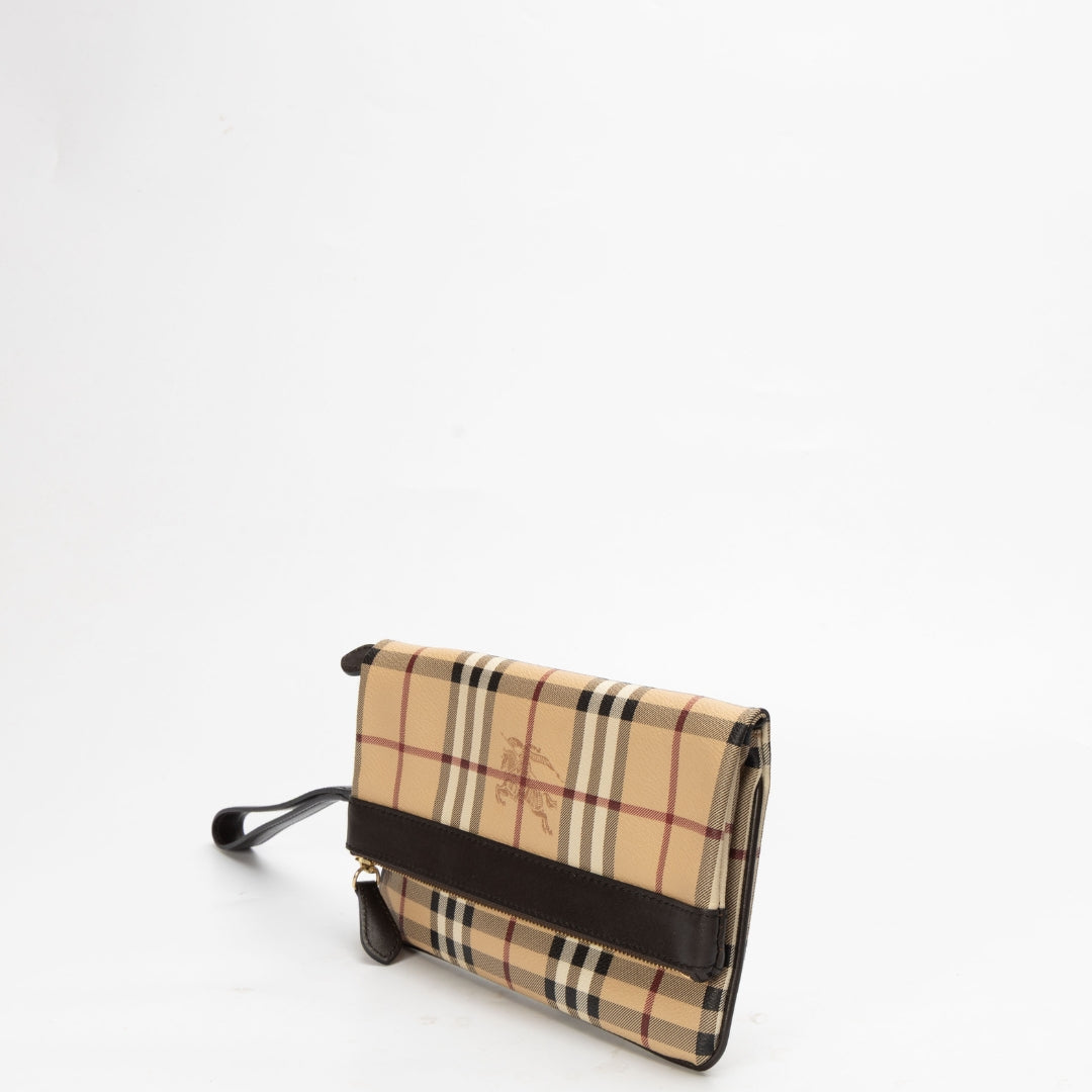 Burberry Haymarket Check Adeline Folding Wristlet