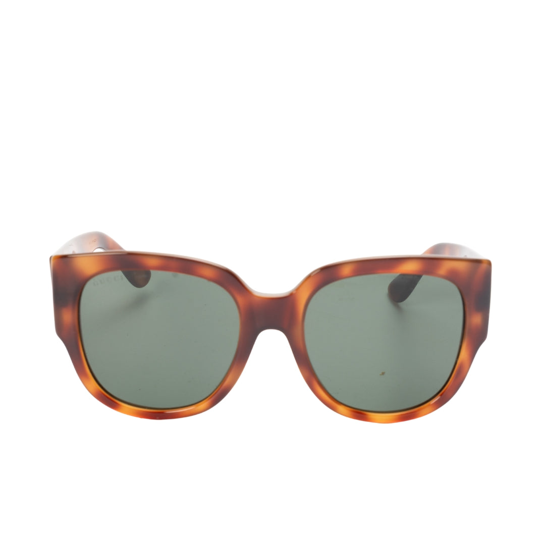 Gucci Brown Tortoise Shell Acetate Oversized Sunglasses