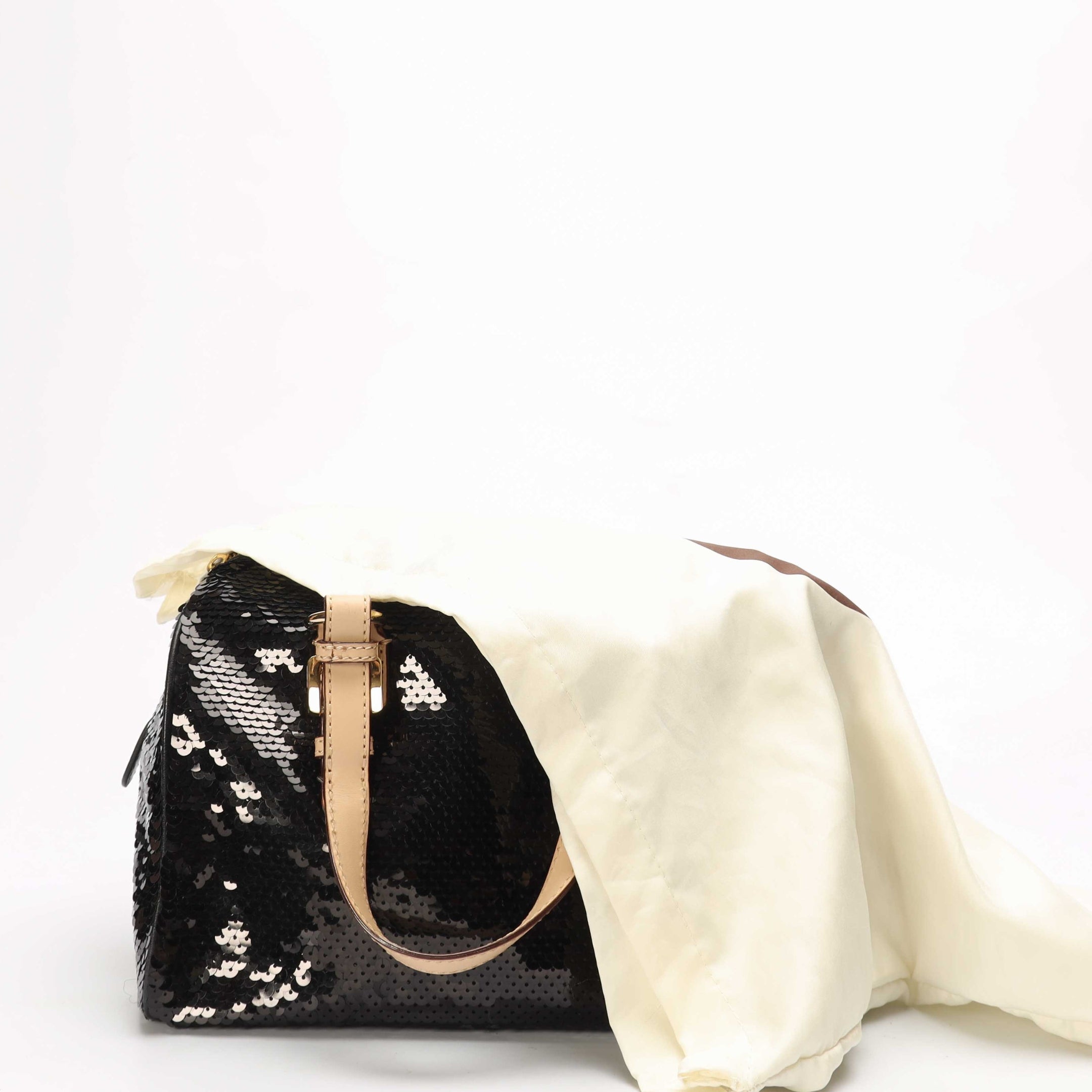Michael Kors Grayson Sequin Black Satchel