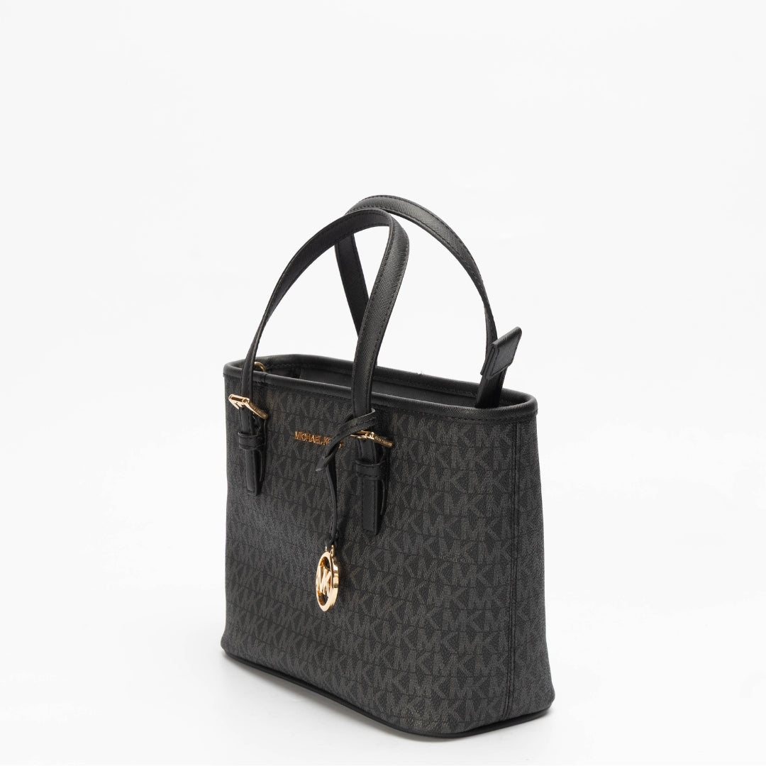 Michael Kors Black Jet Set Travel Logo Satchel