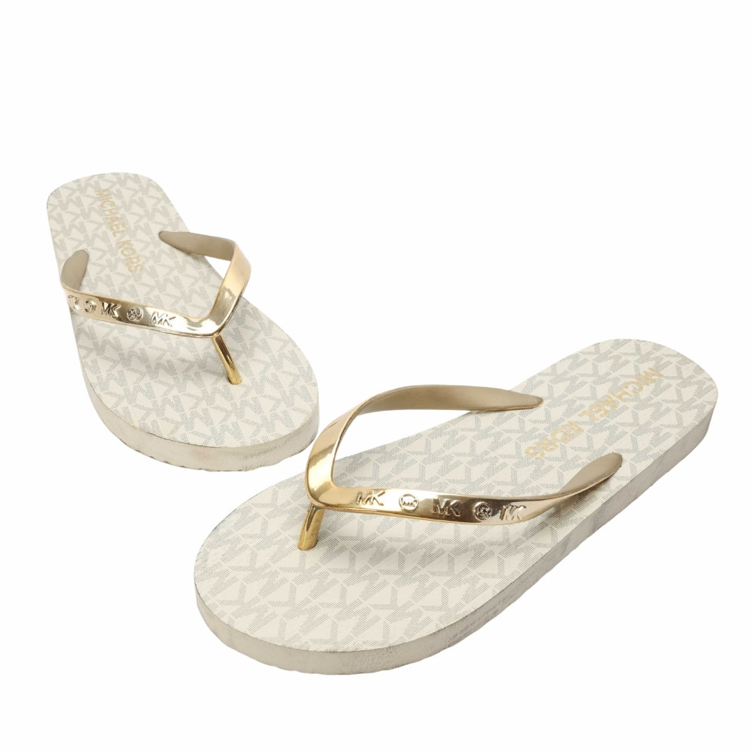 Michael Kors Lilo Logo Print Thong-Strap Flip-Flops