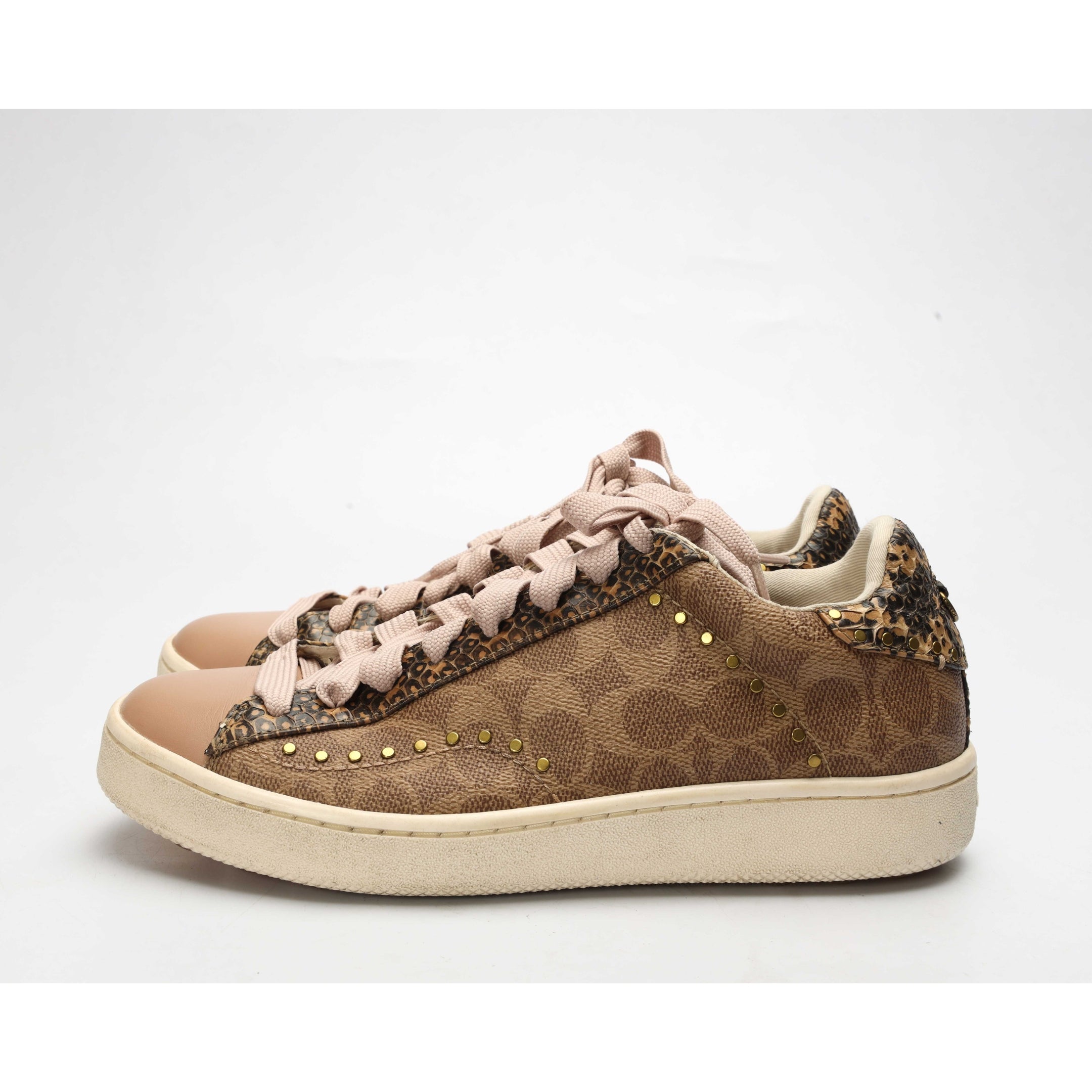 Coach Monogram Low Top Lace-Up Sneakers