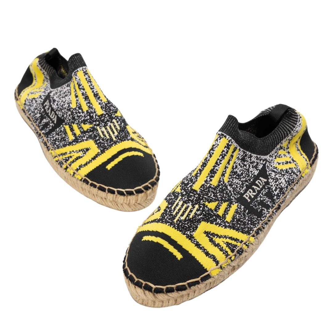 Prada Multi Embroidered Logo Espadrille