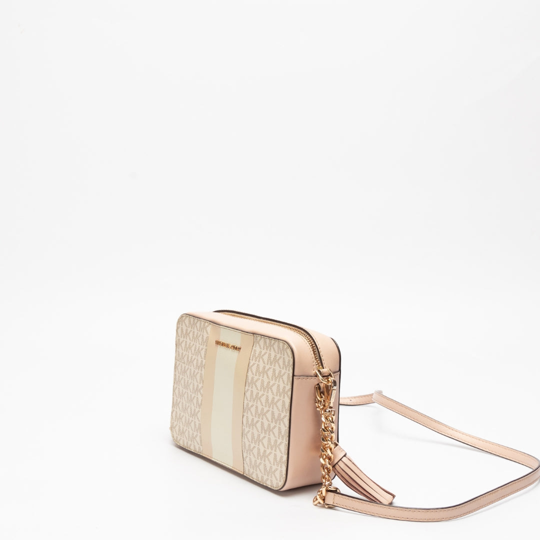 Michael Kors Ginny Medium Logo Stripe Crossbody Bag