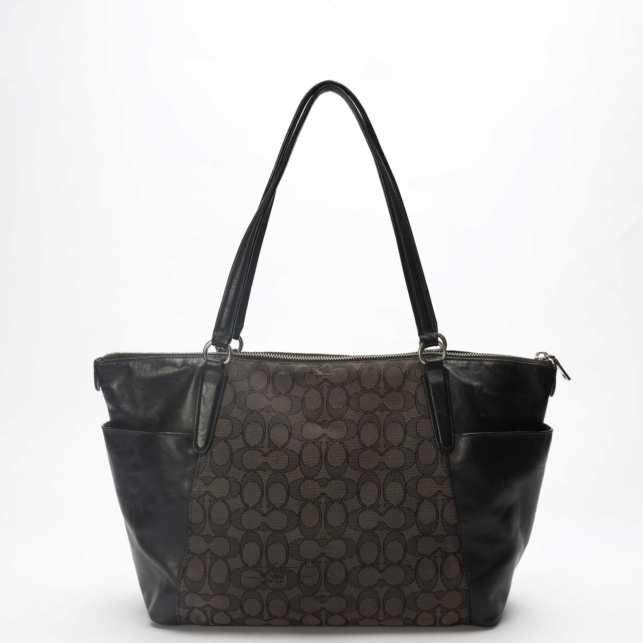 Coach Black Signature Canvas Ava Tote