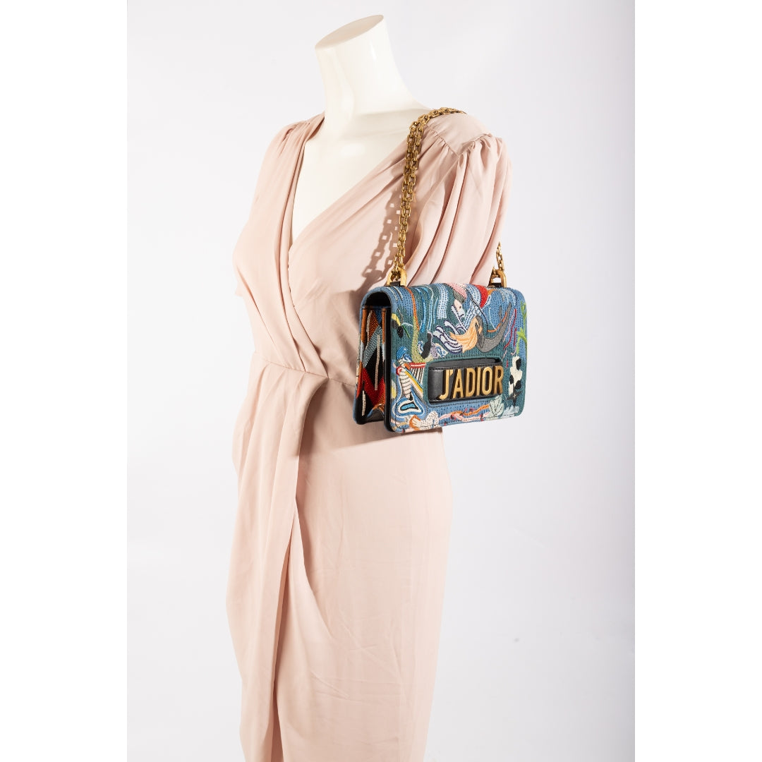 Dior J'Adior Embroidered Canvas Flap Bag