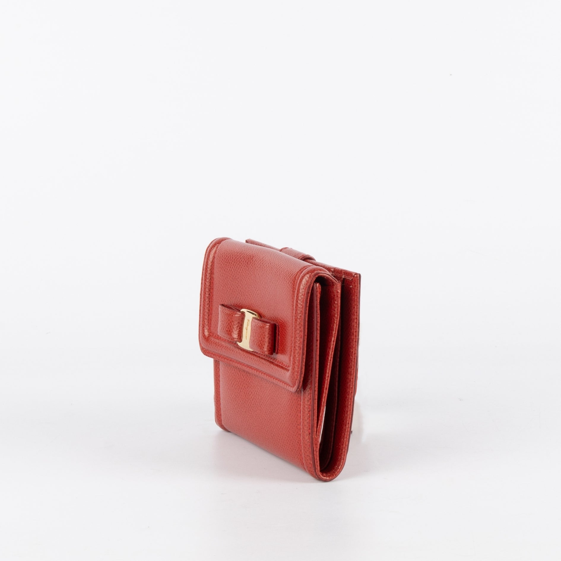 Salvatore Ferragamo Red Vara Bow Wallet