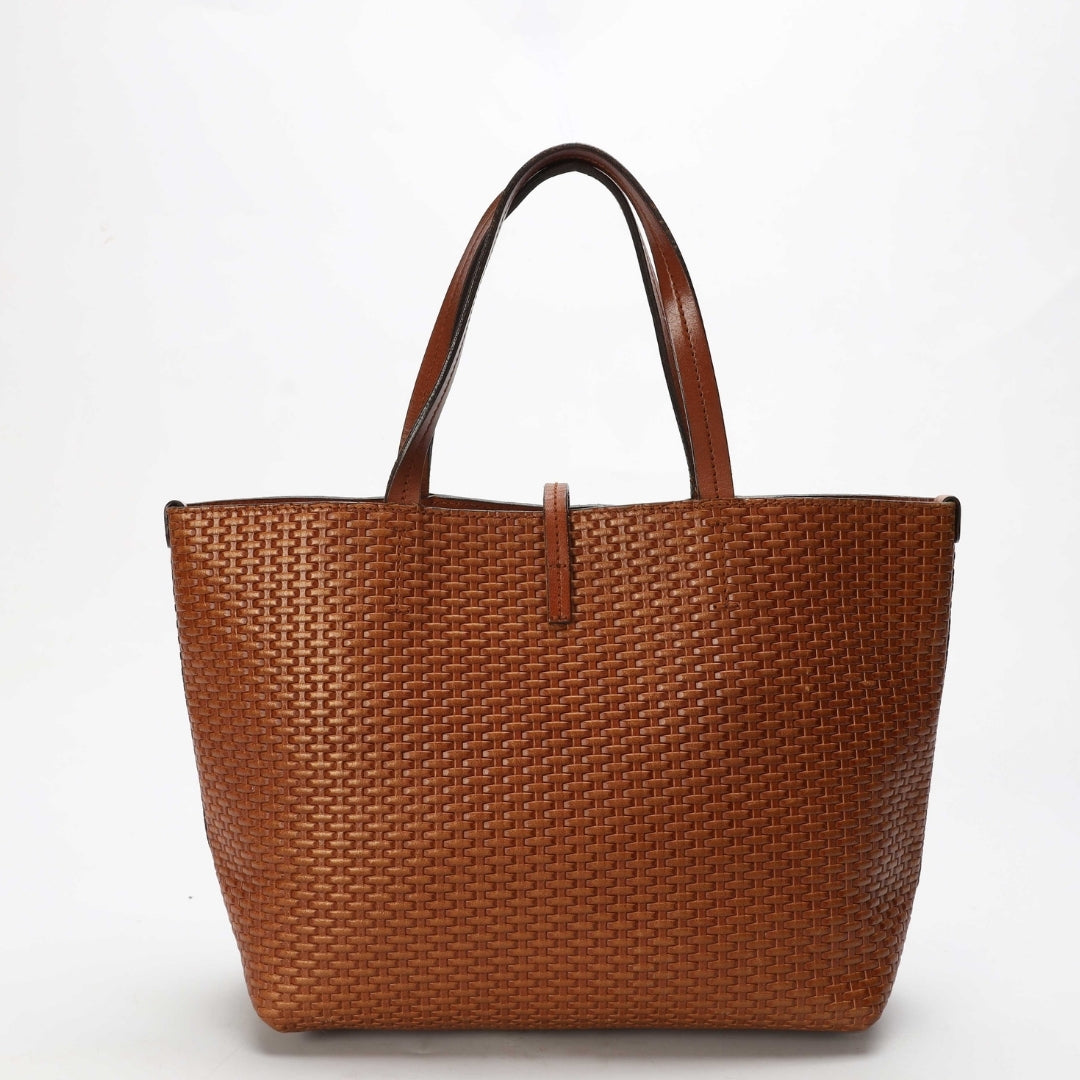 Salvatore Ferragamo Brown Braided Bice Tote