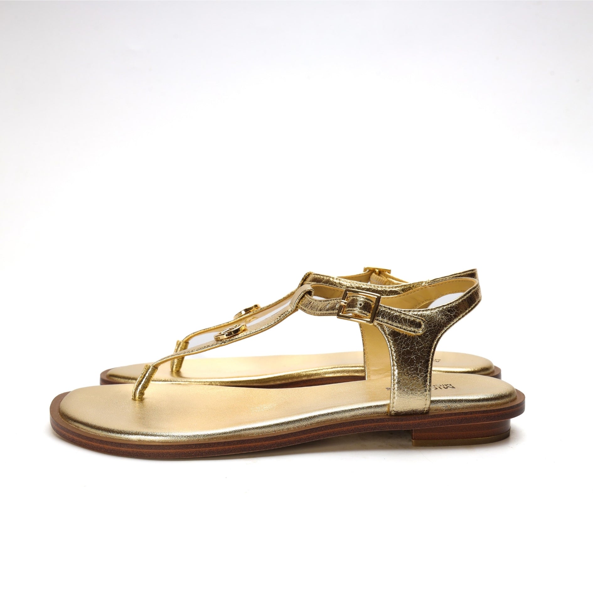 Michael Kors Mallory Metallic T-Strap Sandal