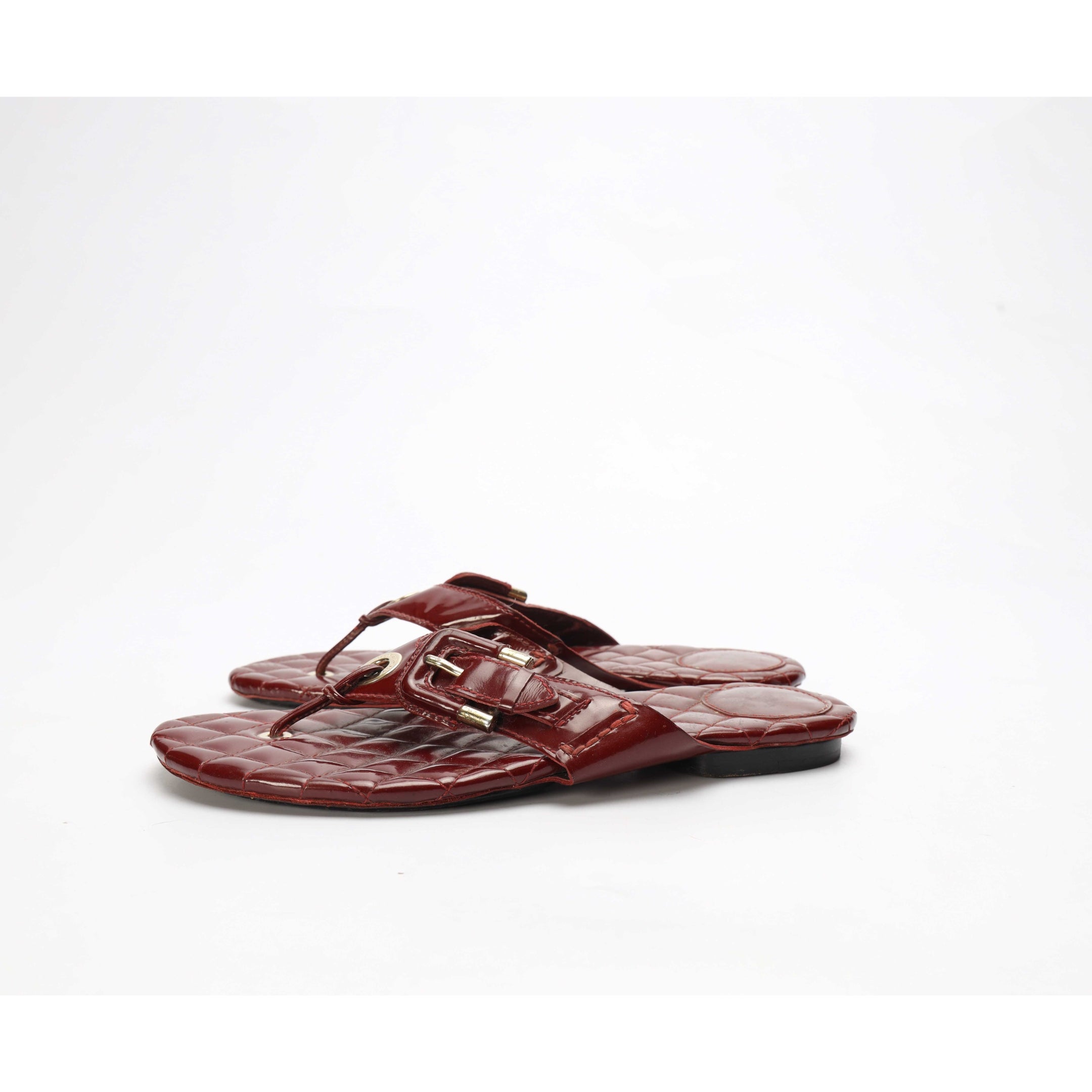 Burberry Quilted T-Strap Sandals