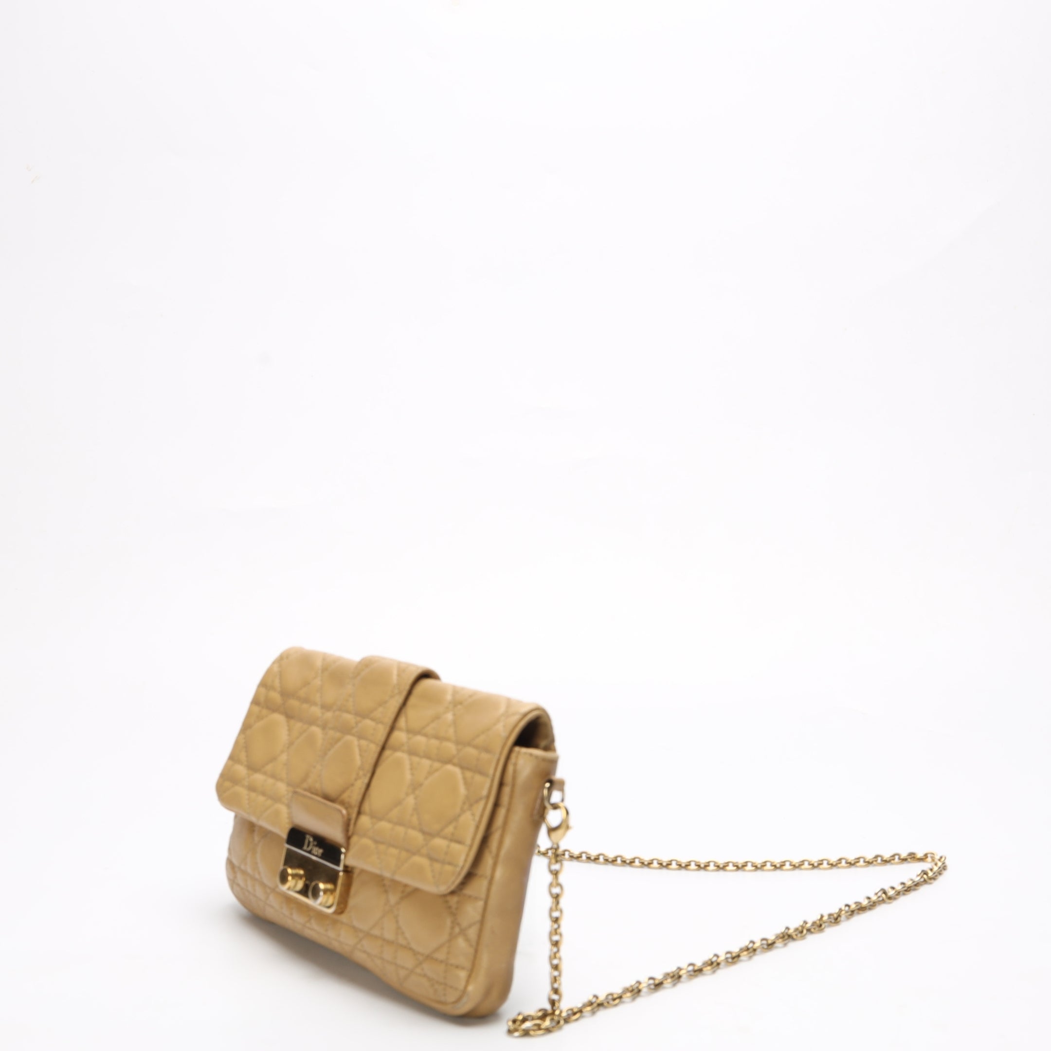 Dior Beige Cannage Miss Dior Promenade Chain Clutch
