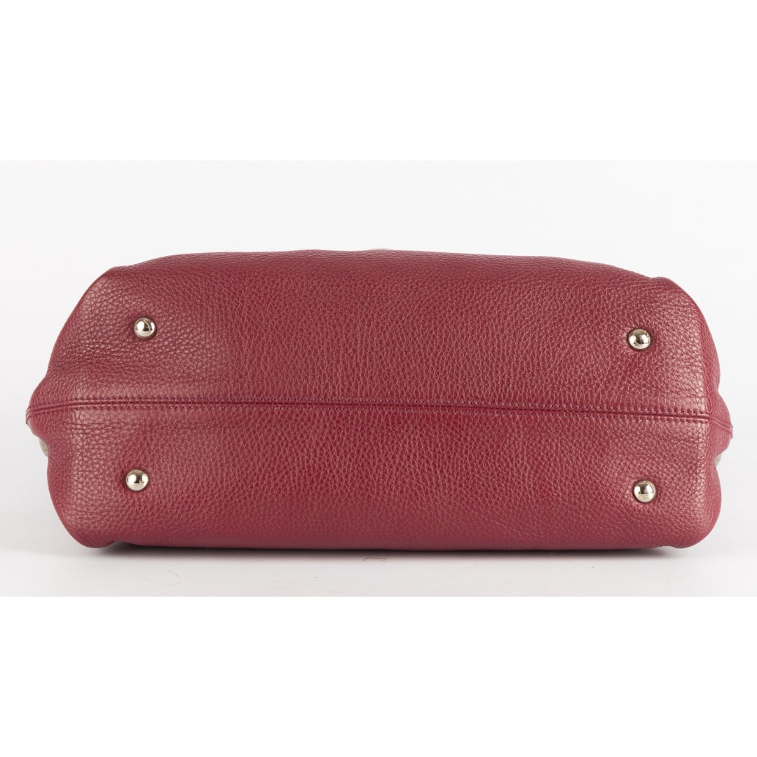Salvatore Ferragamo Pebbled Calfskin Leather Sofia Satchel