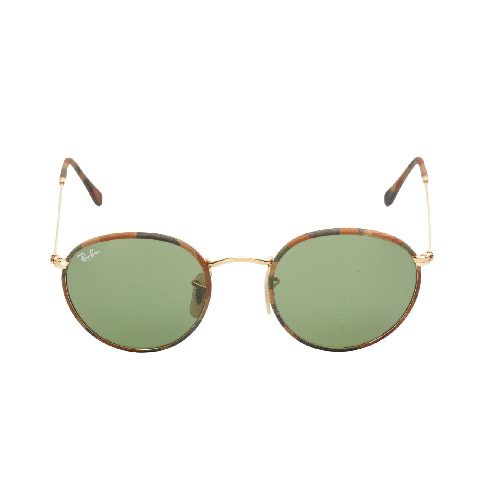 Ray Ban Green Lens Round Metal Sunglasses