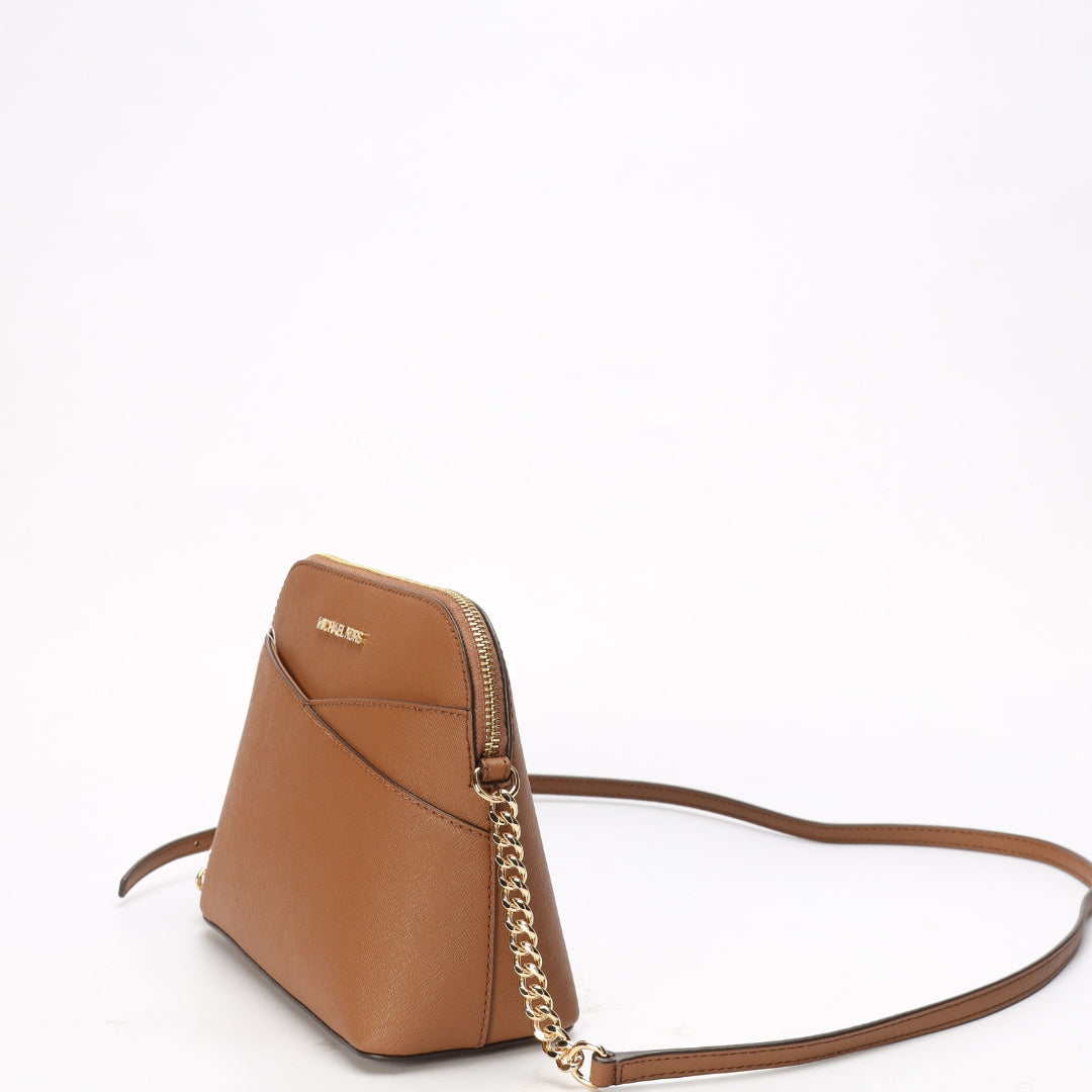 Michael Kors Jet Set Travel Brown Dome Crossbody Bag