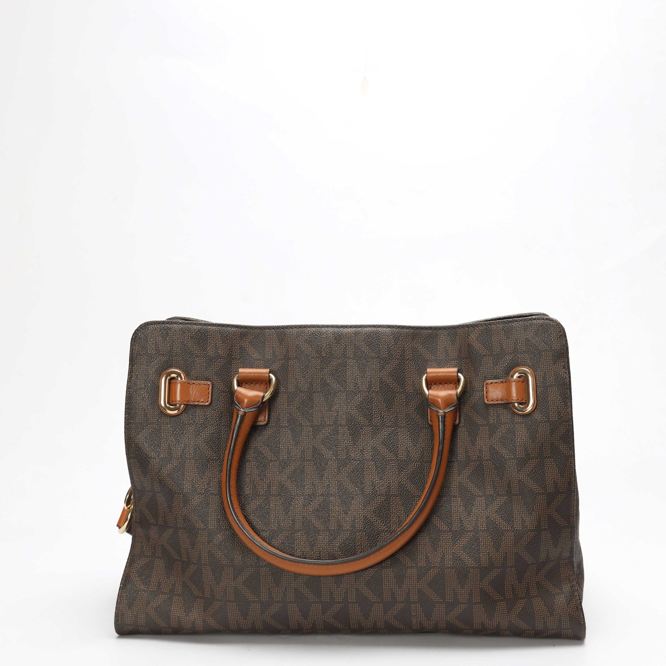 Michael Kors Brown Logo Large East West Hamilton Tote