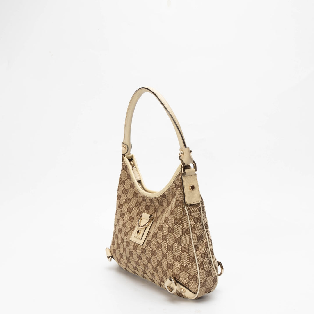 Gucci Beige GG Abbey D-Ring Hobo Bag