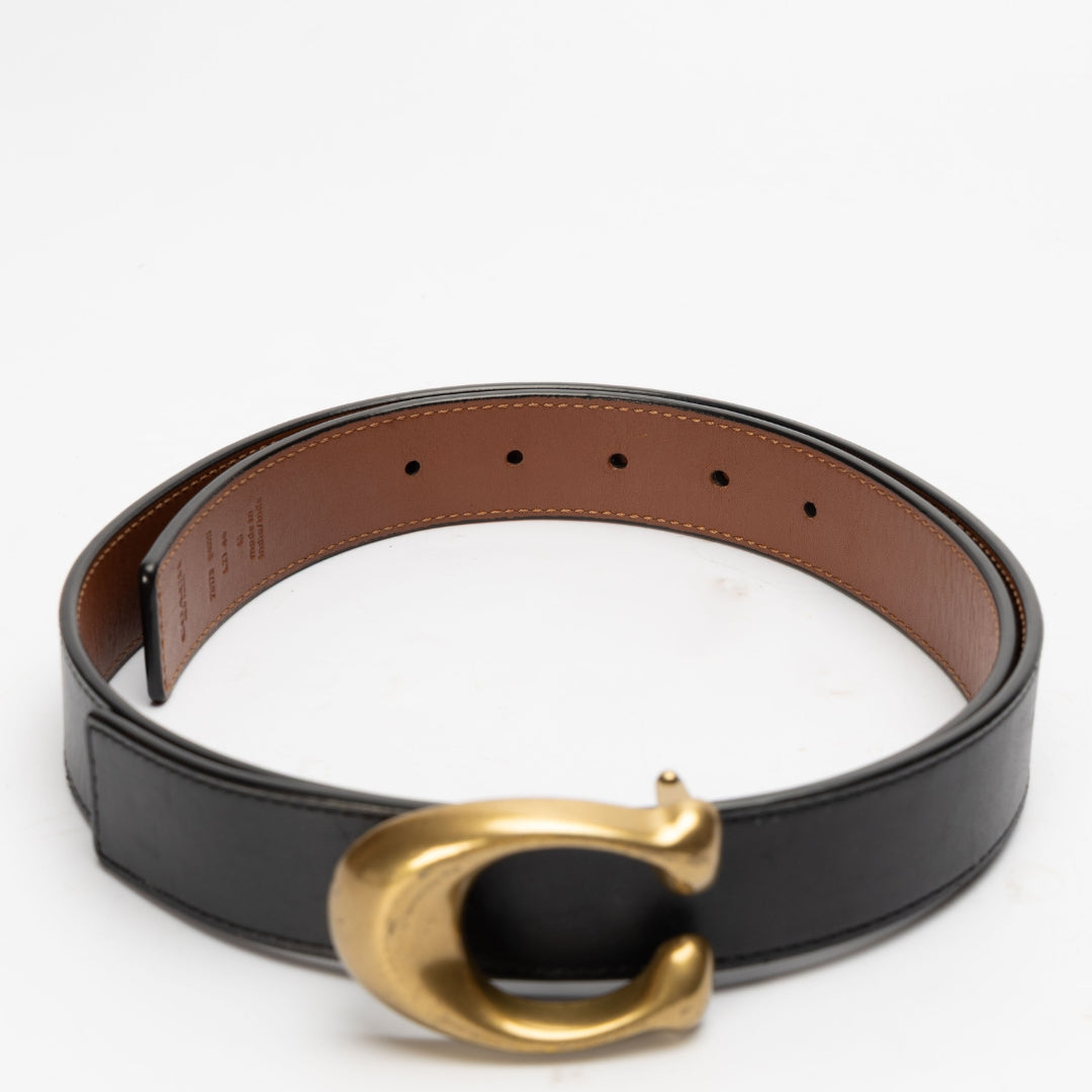 Coach Signature Buckle Reversible Belt