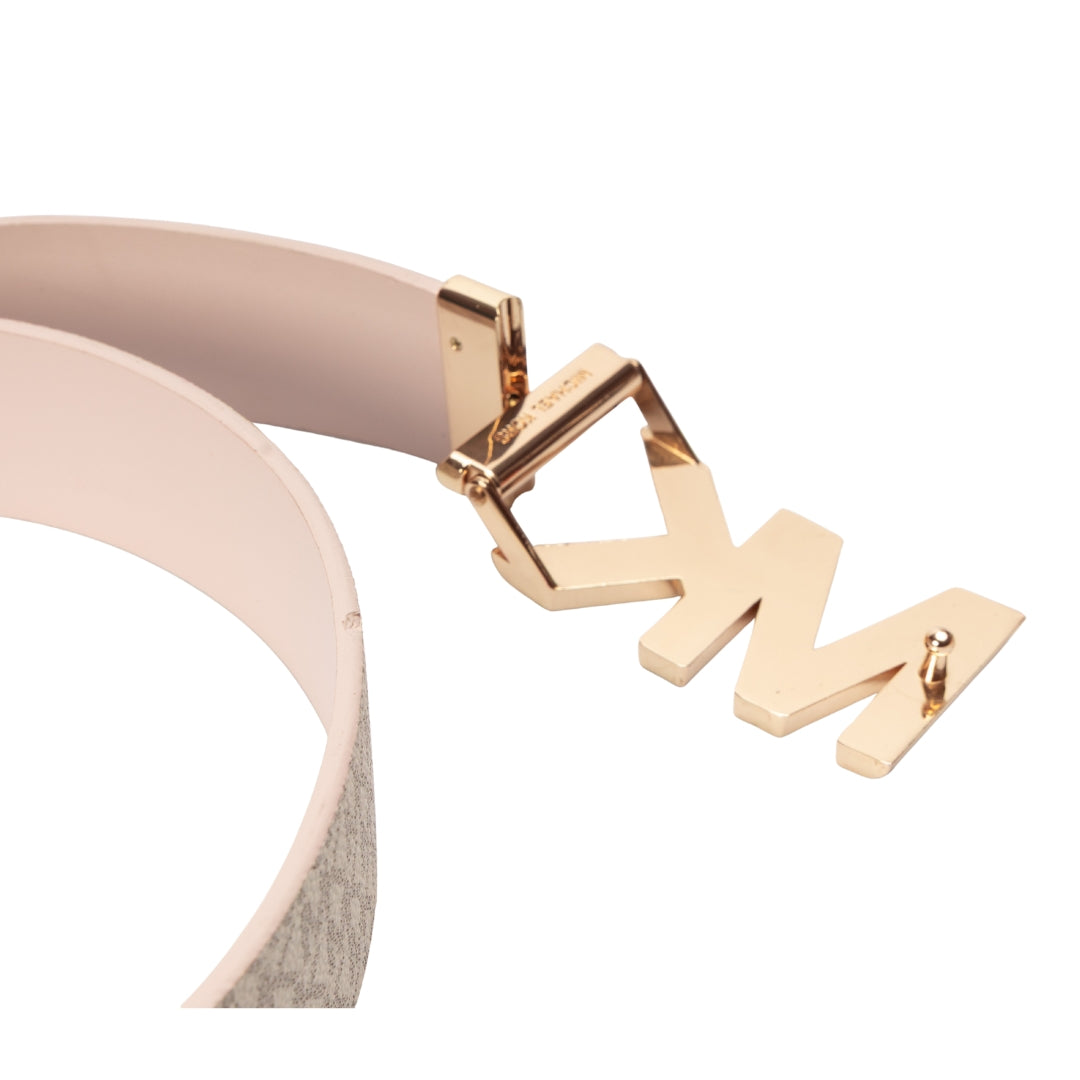 Michael Kors Logo Print Reversible Leather Belt