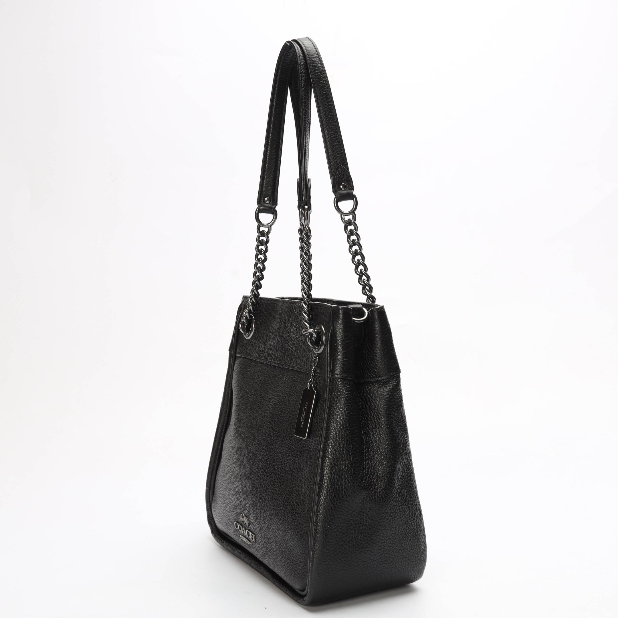 Coach Cammie Black Chain Bucket Bag