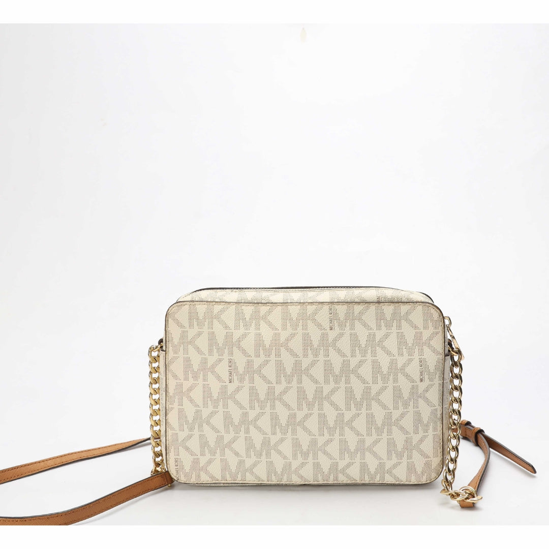 Michael Kors Vanilla Jet Set Logo Crossbody Bag