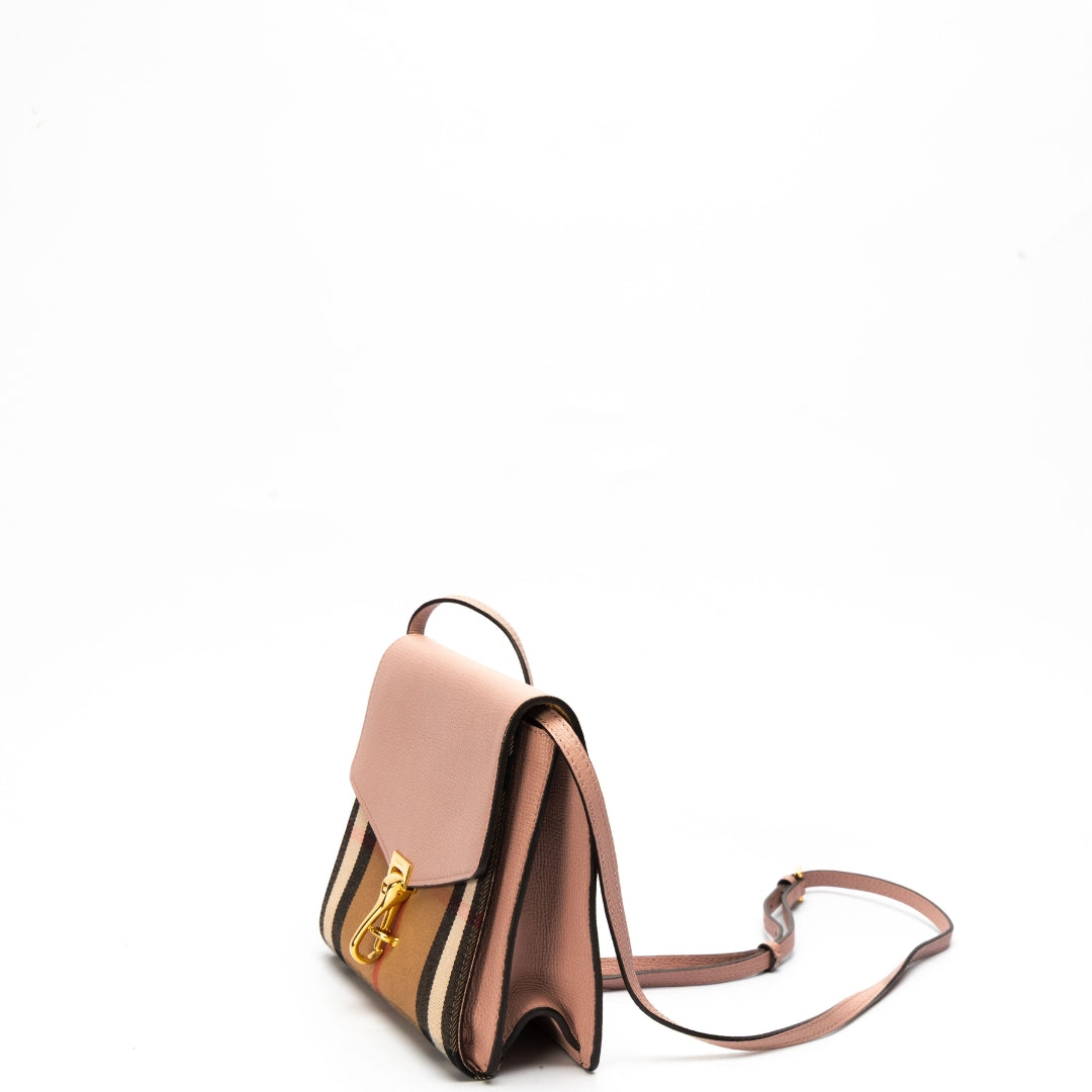 Burberry Pink House Check Canvas Macken Sling Bag