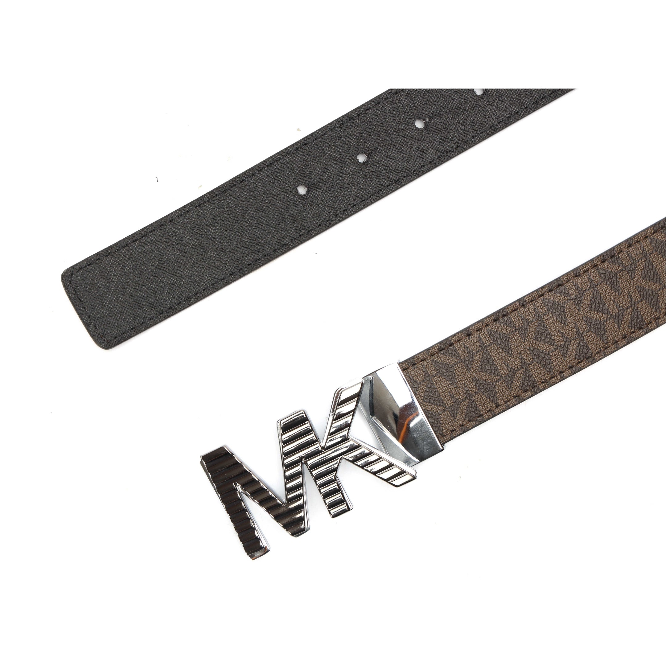 Michael Kors Brown Logo Reversible Leather Belt