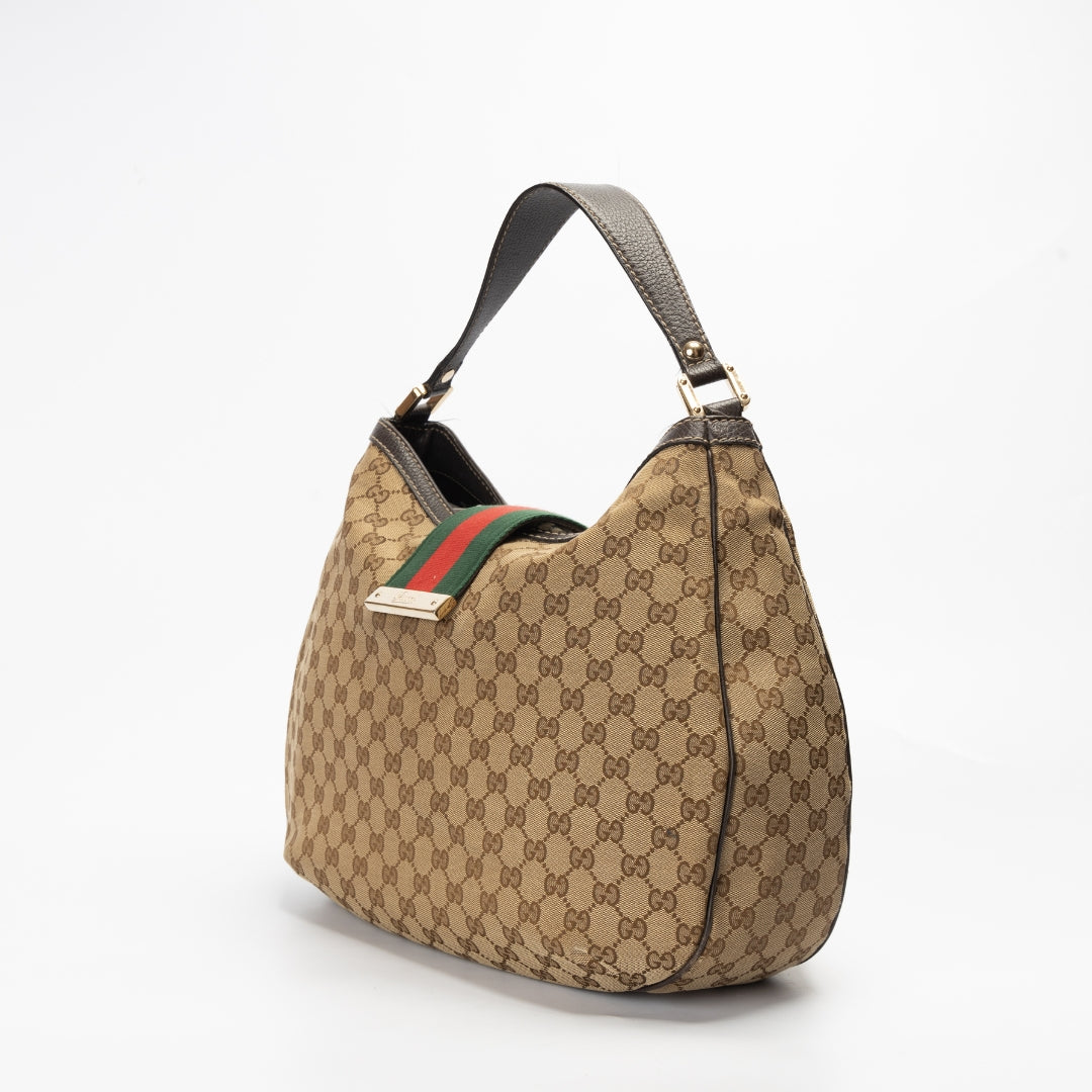 Gucci GG Guccissima Web Canvas Hobo Bag