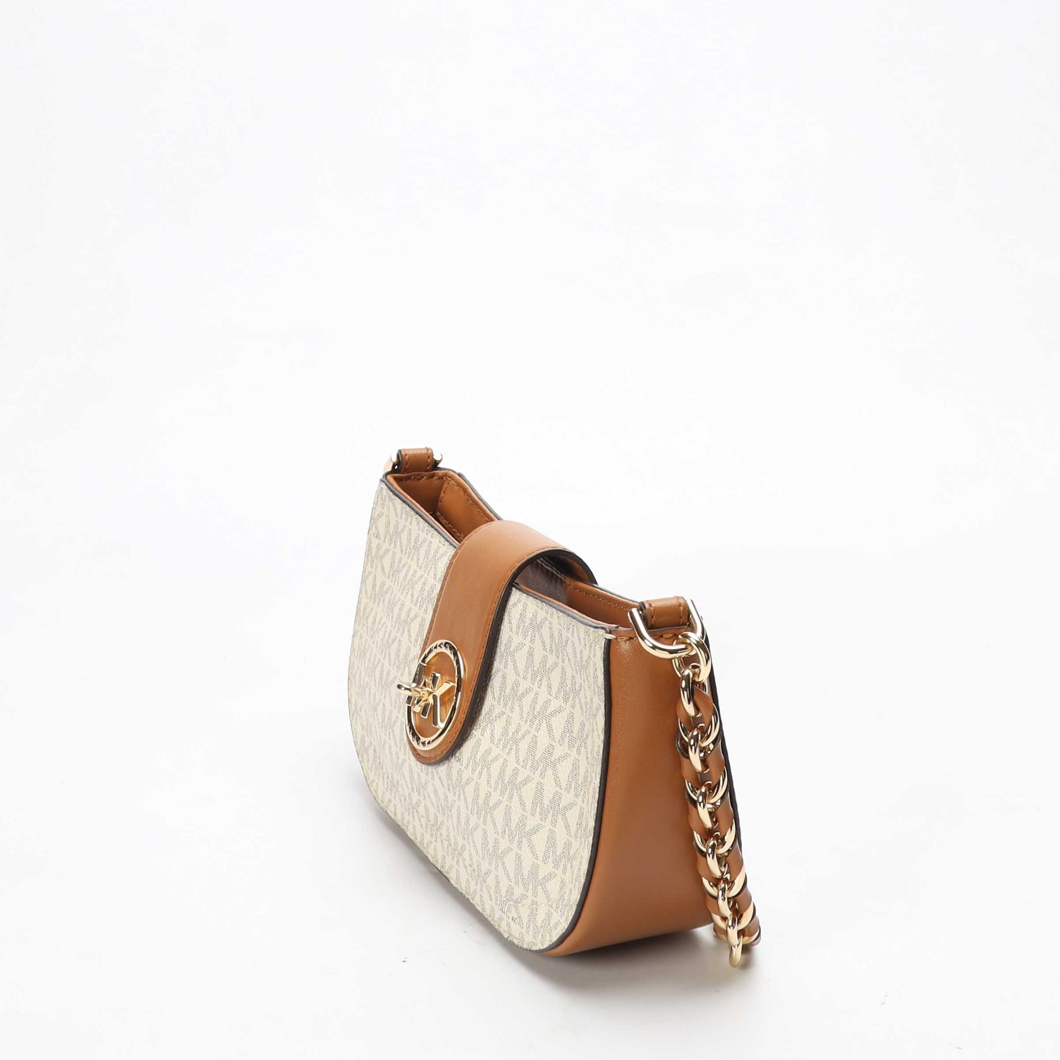 Michael Kors Carmen XS Vanilla Acorn Logo Shoulder Bag