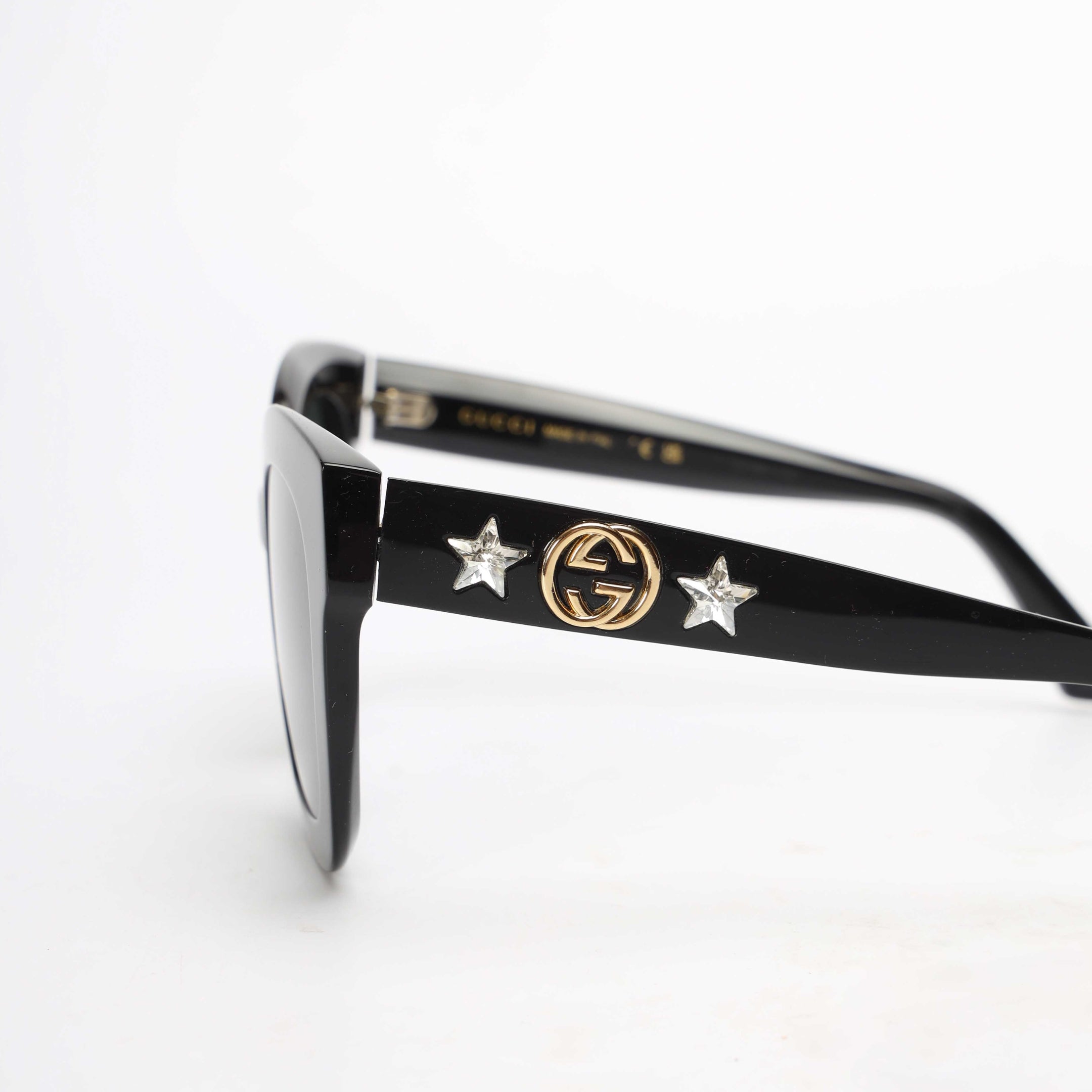 Gucci Acetate Crystal Star Round Frame Sunglasses