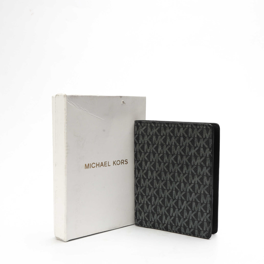 Michael Kors Black Logo Passport Wallet