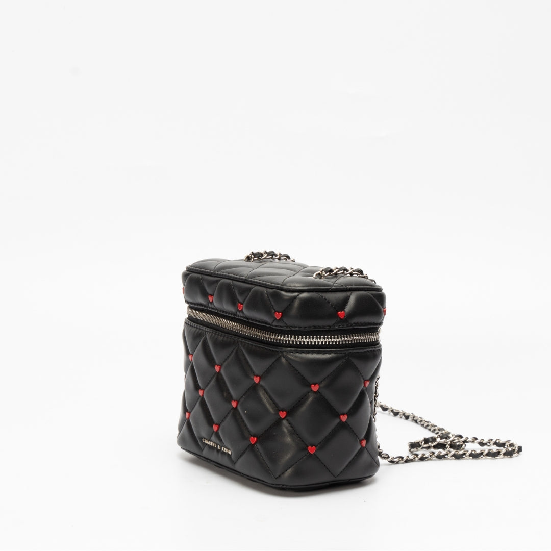 Charles & Keith Nezu Quilted Heart Crossbody Bag