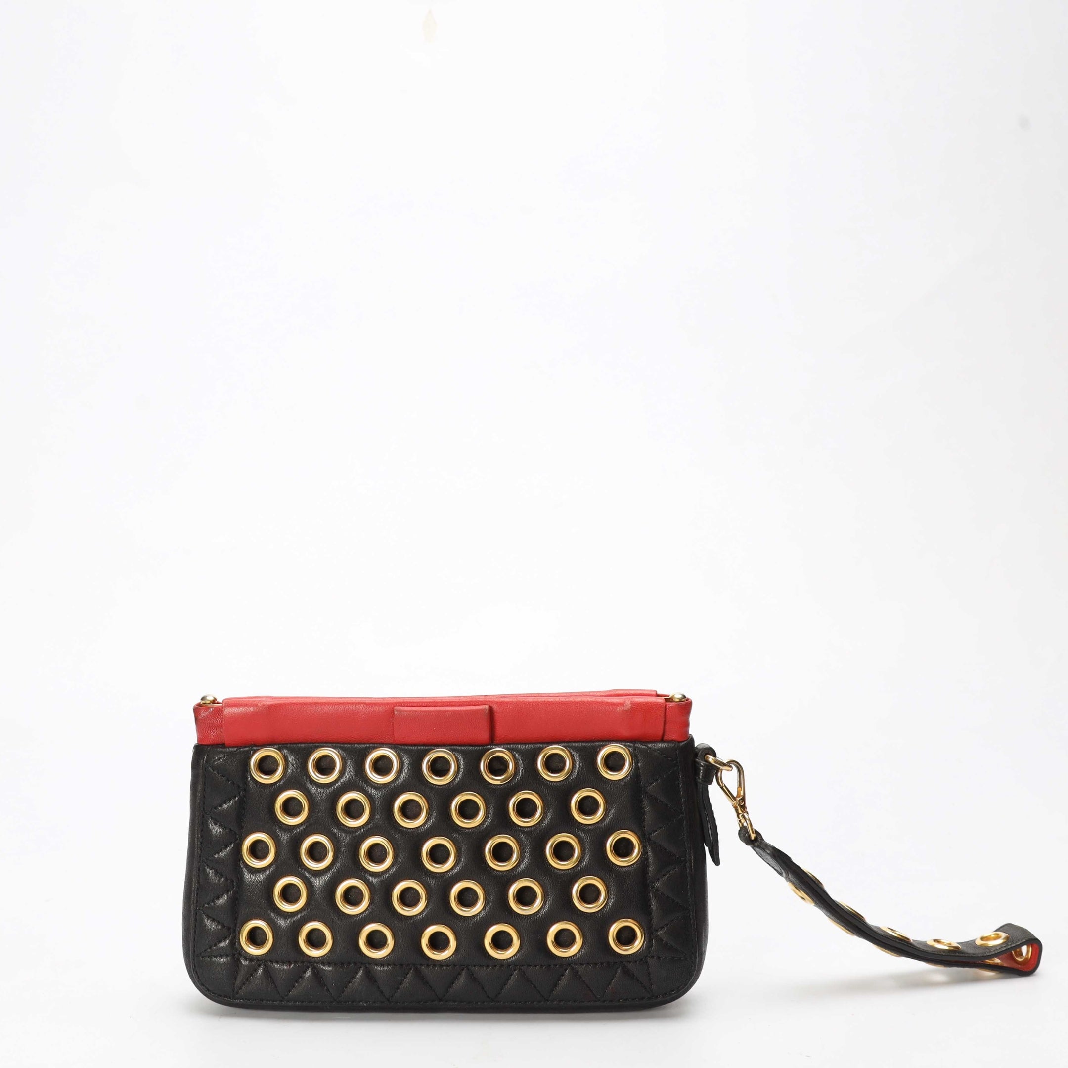 Miu Miu Black Grommet Wristlet