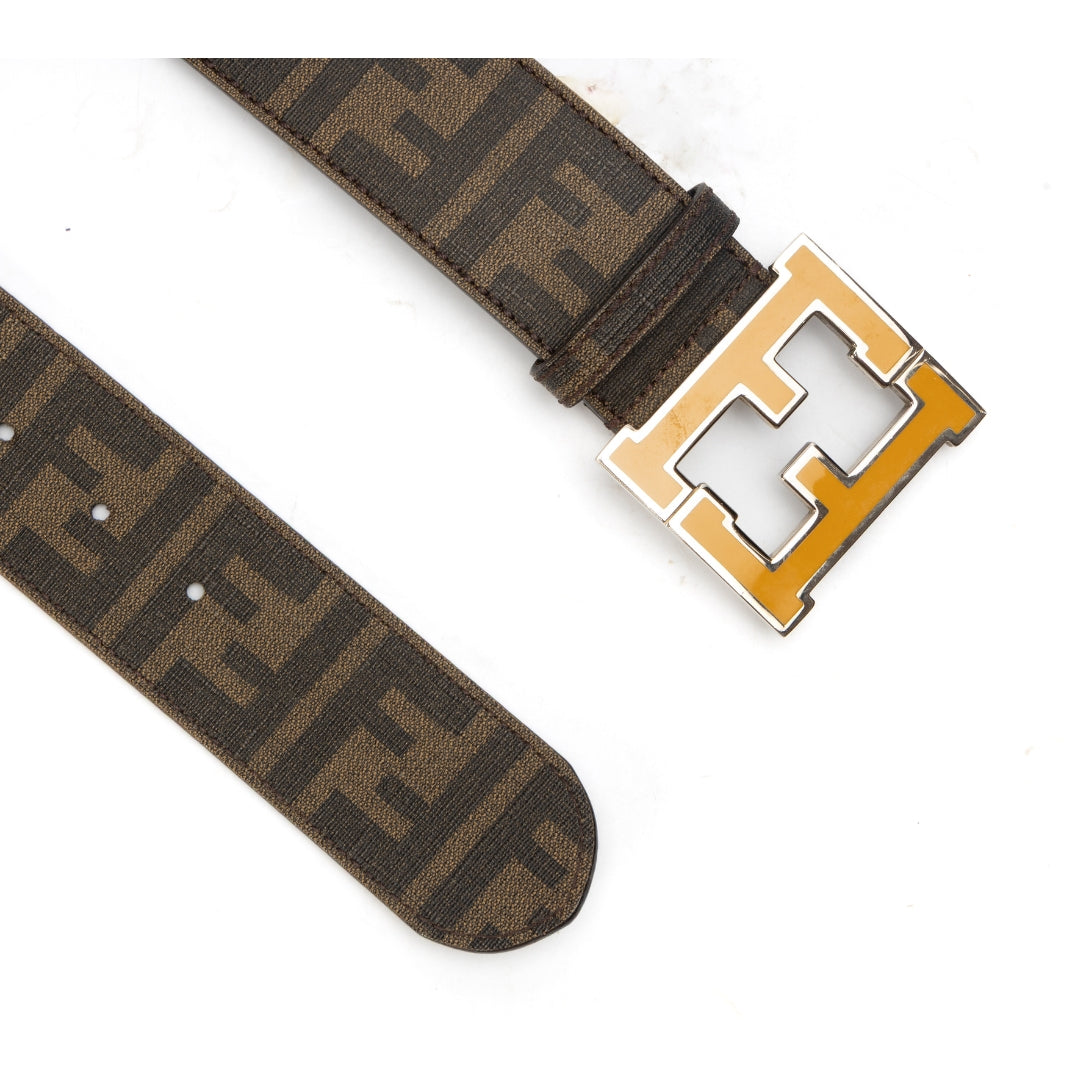 Fendi Zucca FF Logo Leather Belt
