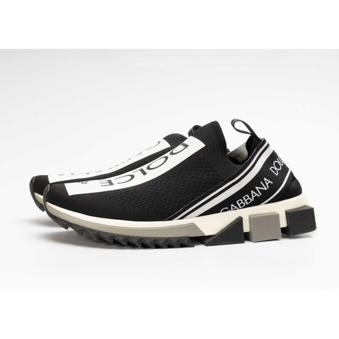 Dolce & Gabbana Black/White Sorrento Slip On Sneakers