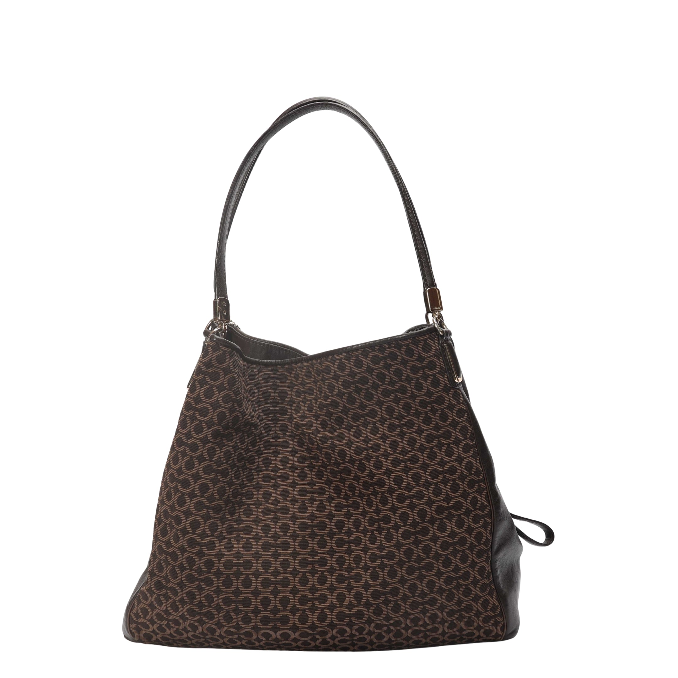 Coach Brown Signature Canvas Edie Shoulder Bag